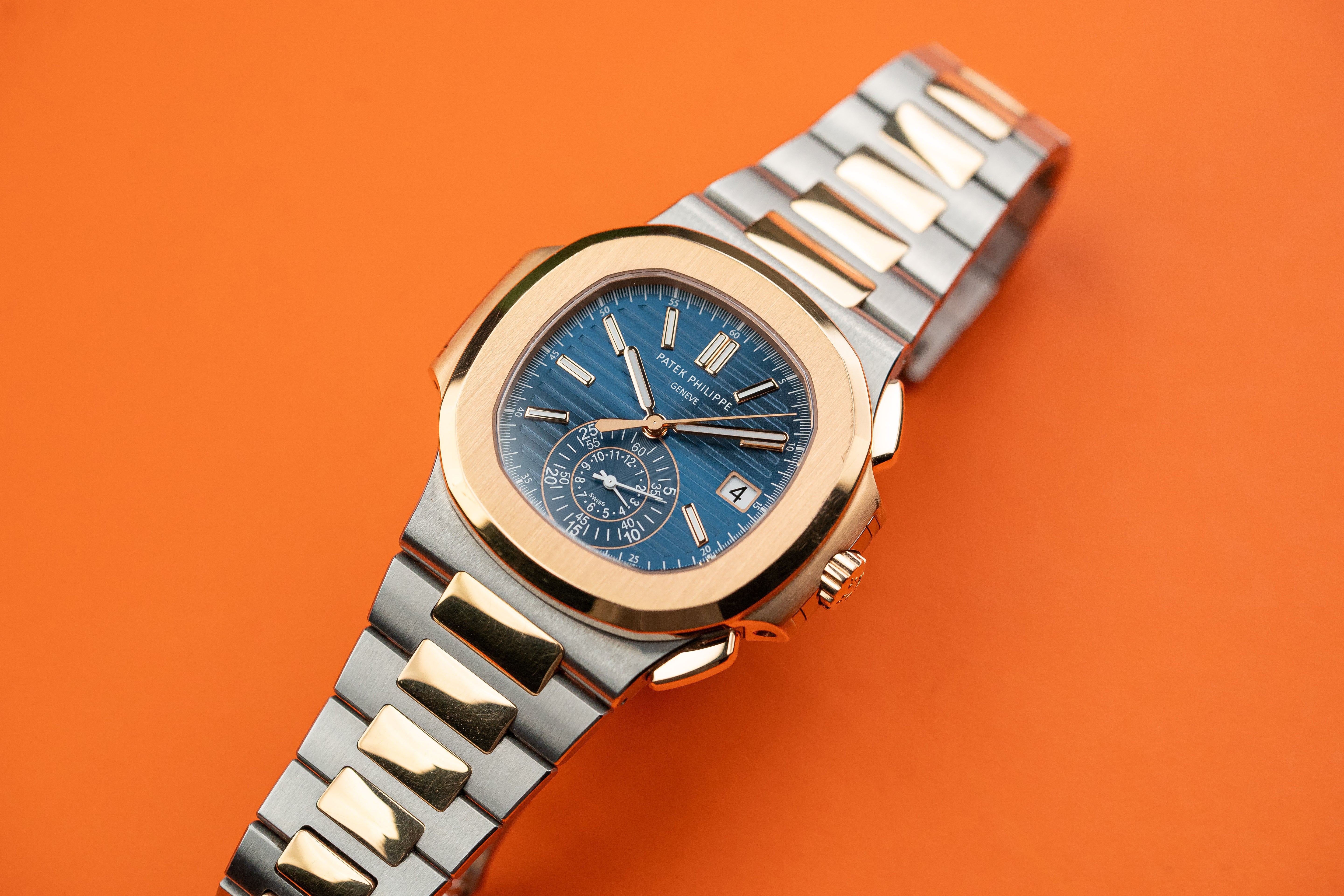 Patek Philippe Nautilus 5980/1AR-001 Steel & Rose Gold Blue Dial
