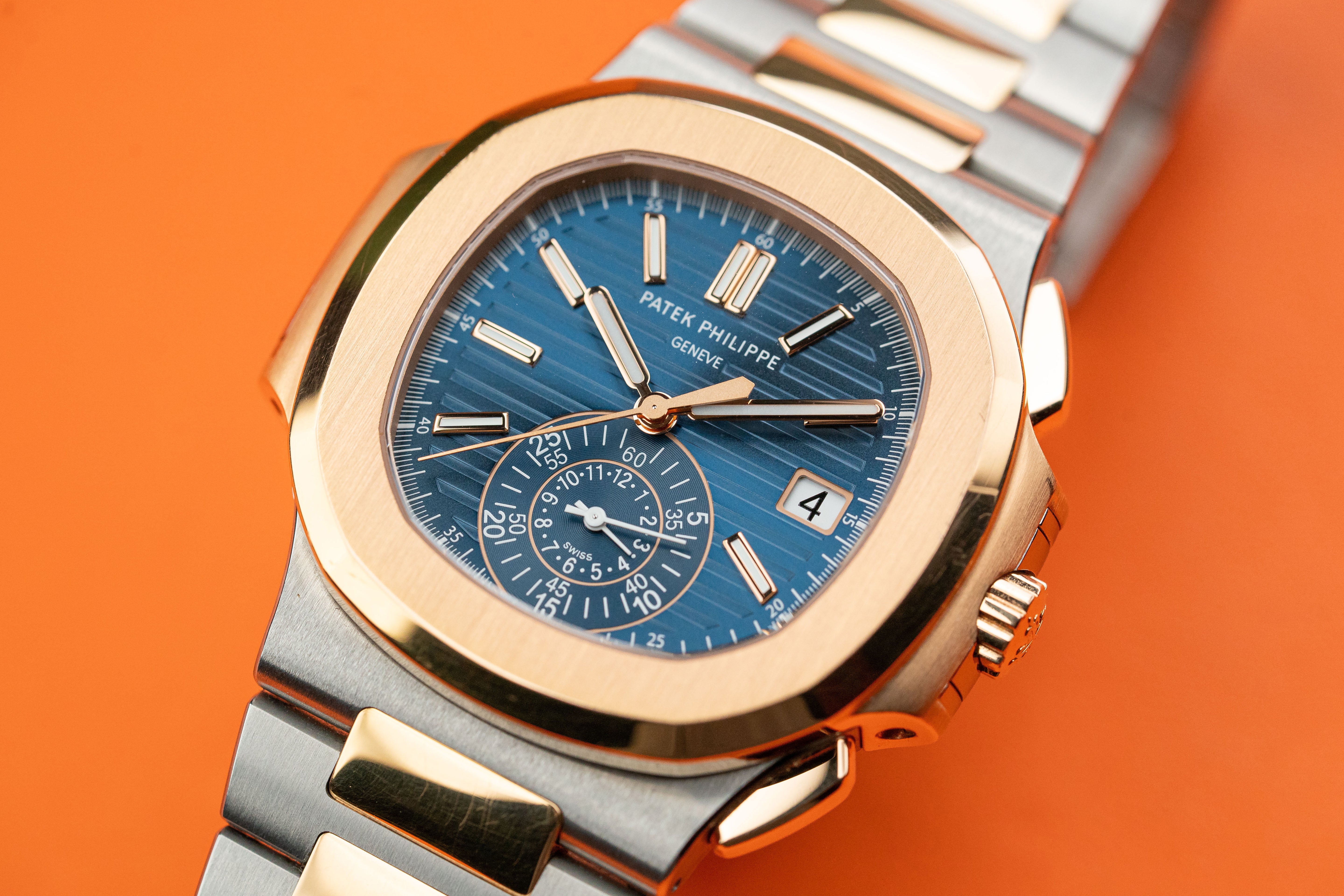Patek Philippe Nautilus 5980/1AR-001 Steel & Rose Gold Blue Dial