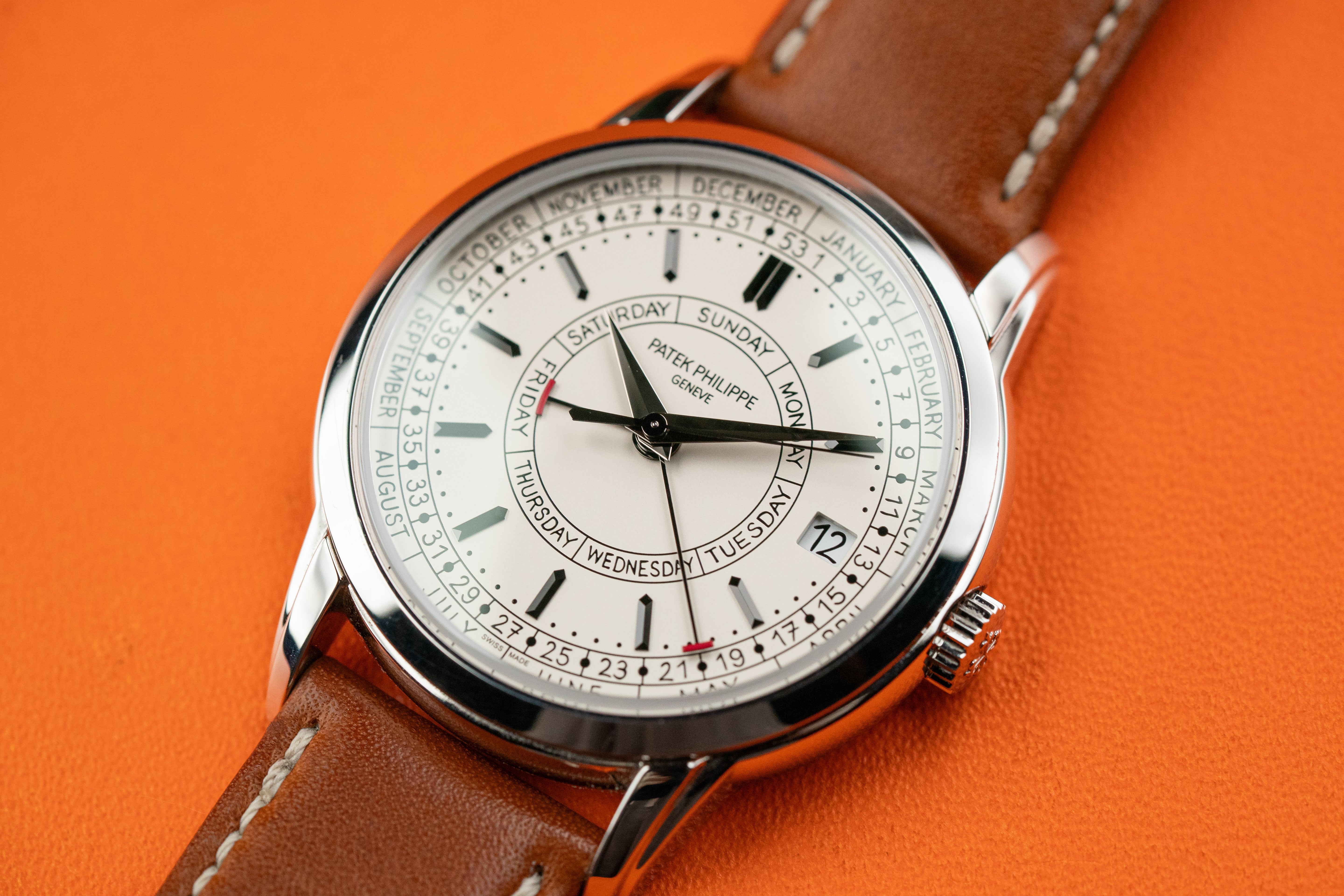 Patek Philippe Calatrava Weekly Calendar 40mm Steel Silver Opaline Dial 5212A-001