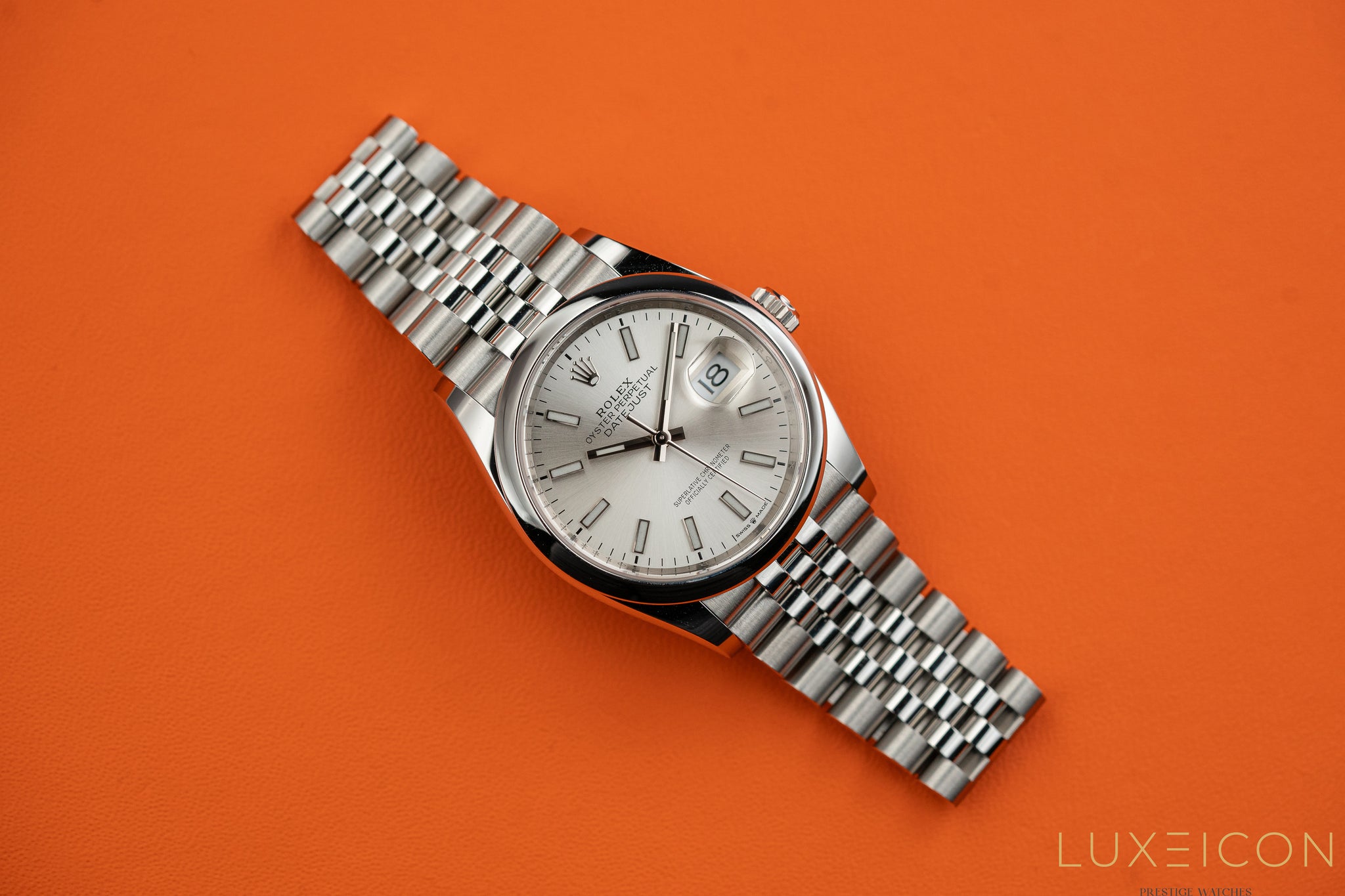 Rolex Datejust 36mm 126200 Stainless Smooth Bezel Silver Index Dial Jubilee  Bracelet