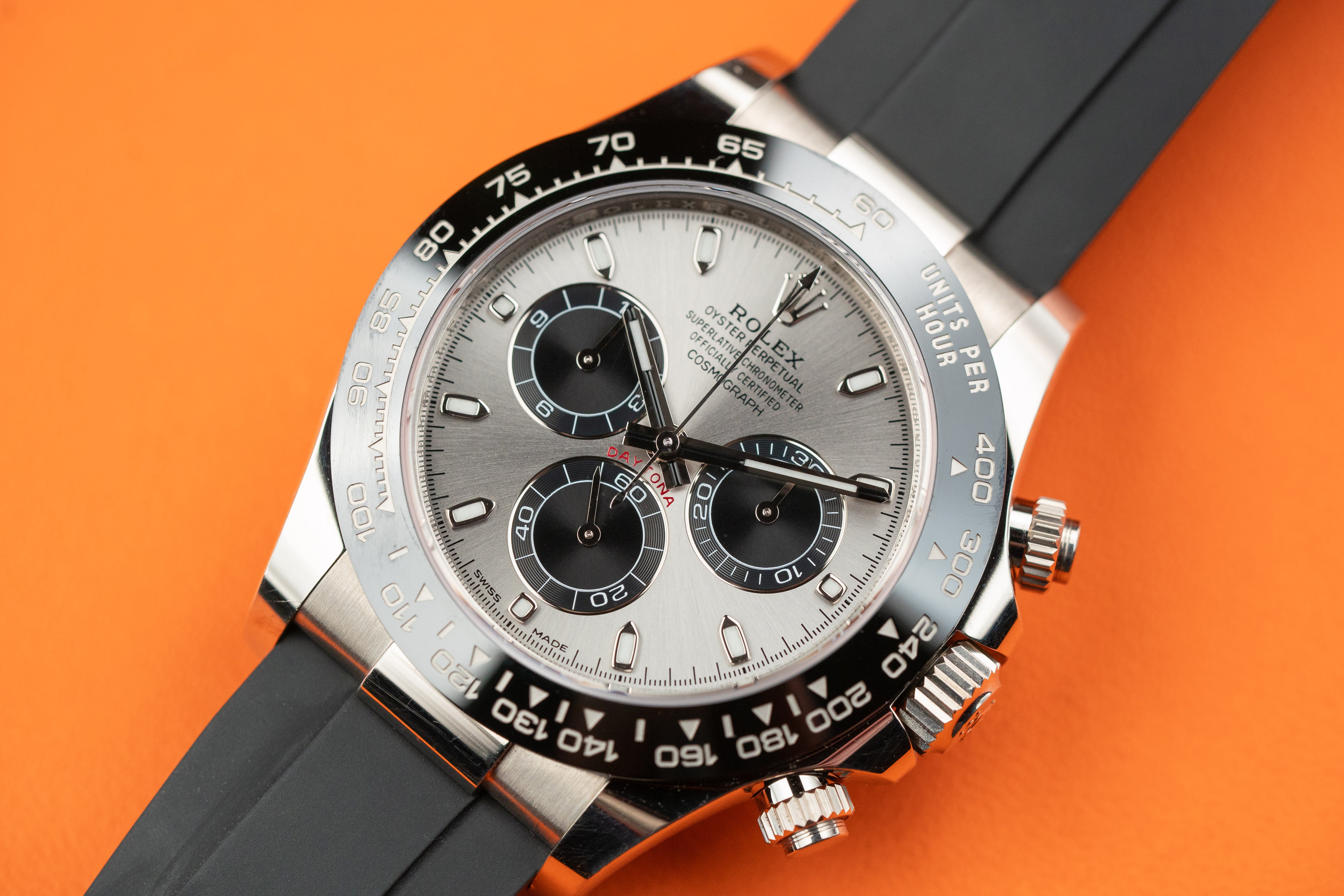 Rolex Cosmograph Daytona 116519LN Ghost White Gold Steel and Bright Black Dial 2021