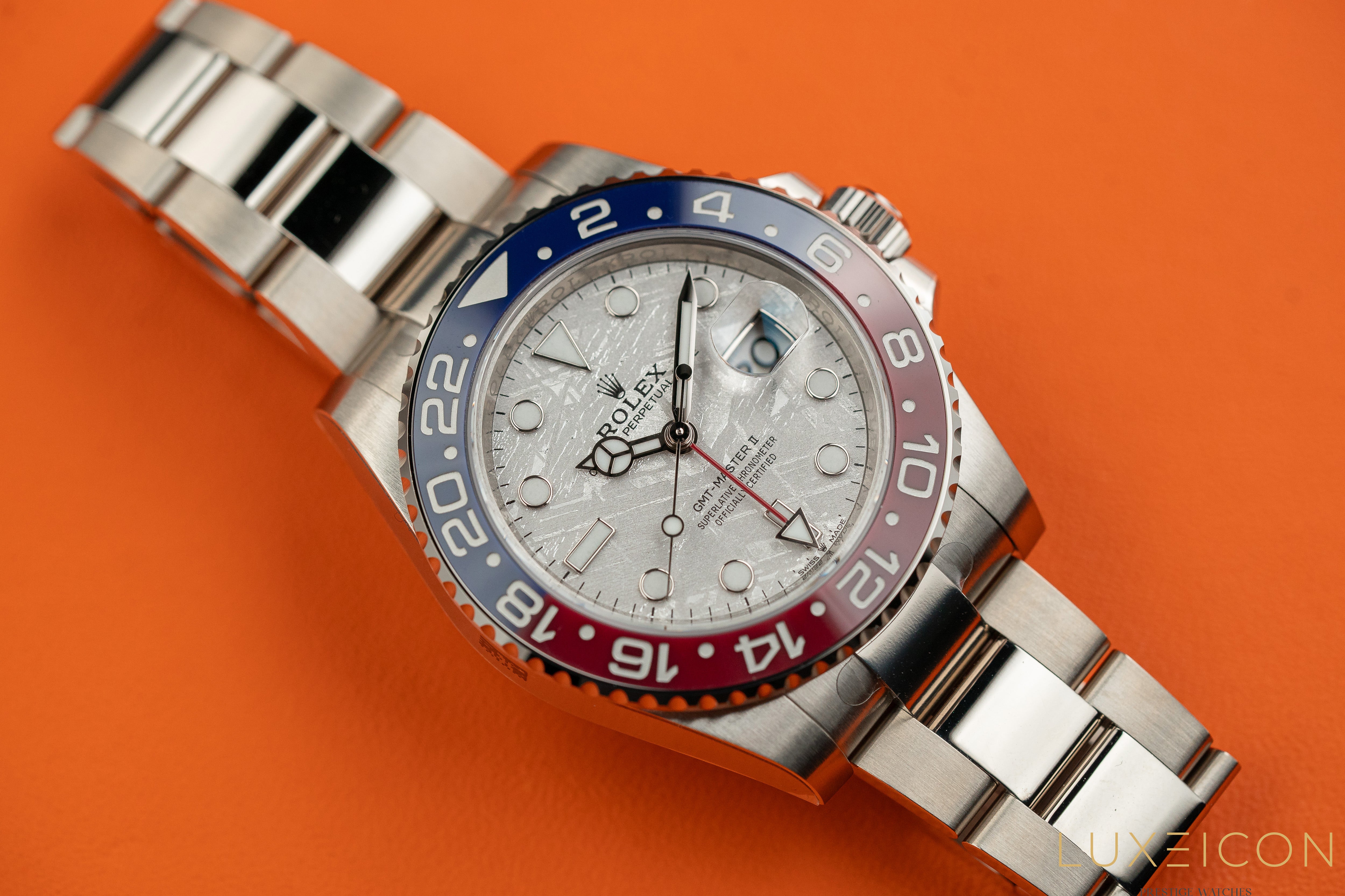 Rolex GMT-Master II White Gold Pepsi Meteorite Dial 126719BLRO