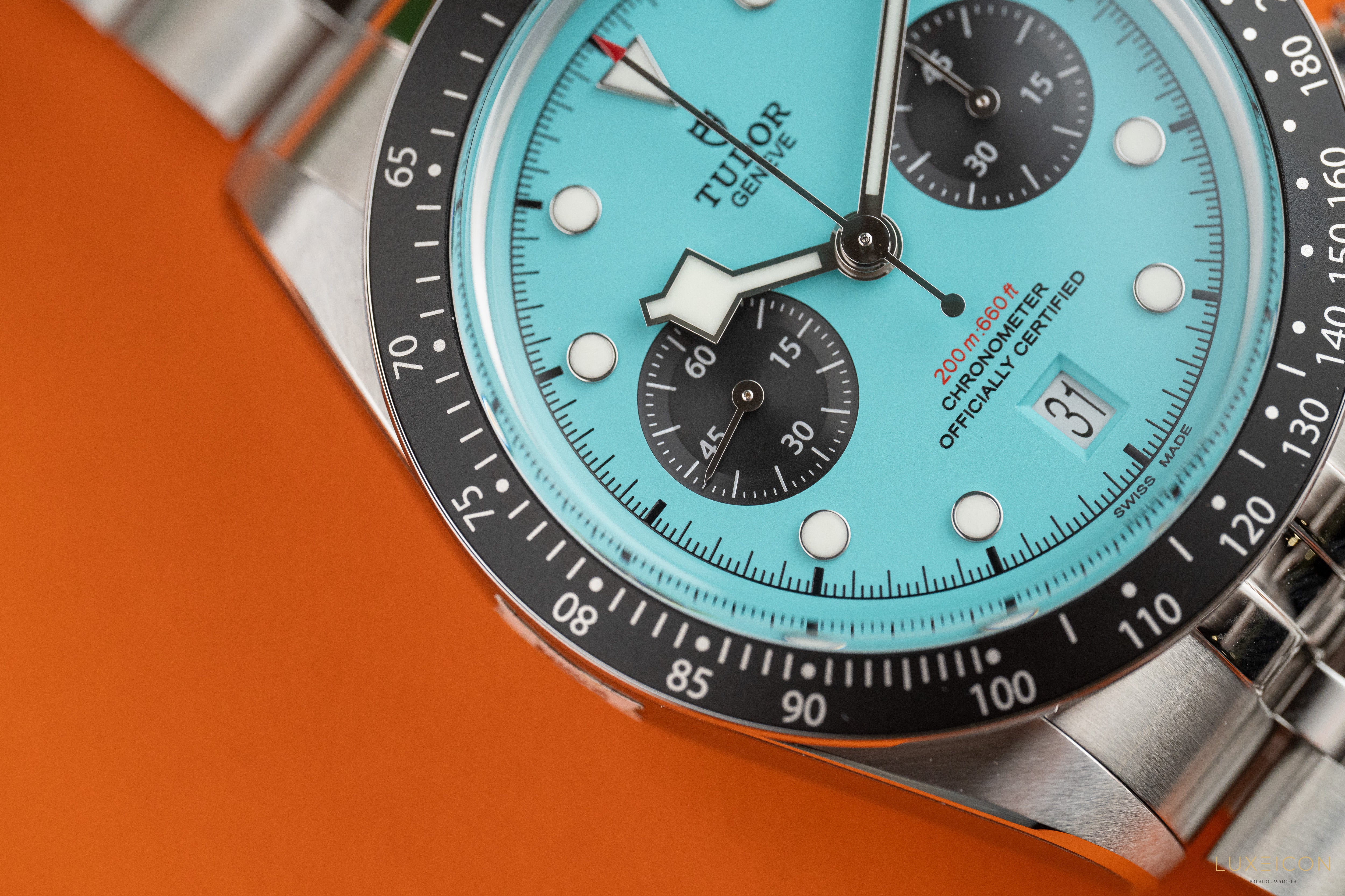 Tudor Black Bay Chrono 41mm Flamingo Blue jubilee Bracelet M79360N-0024