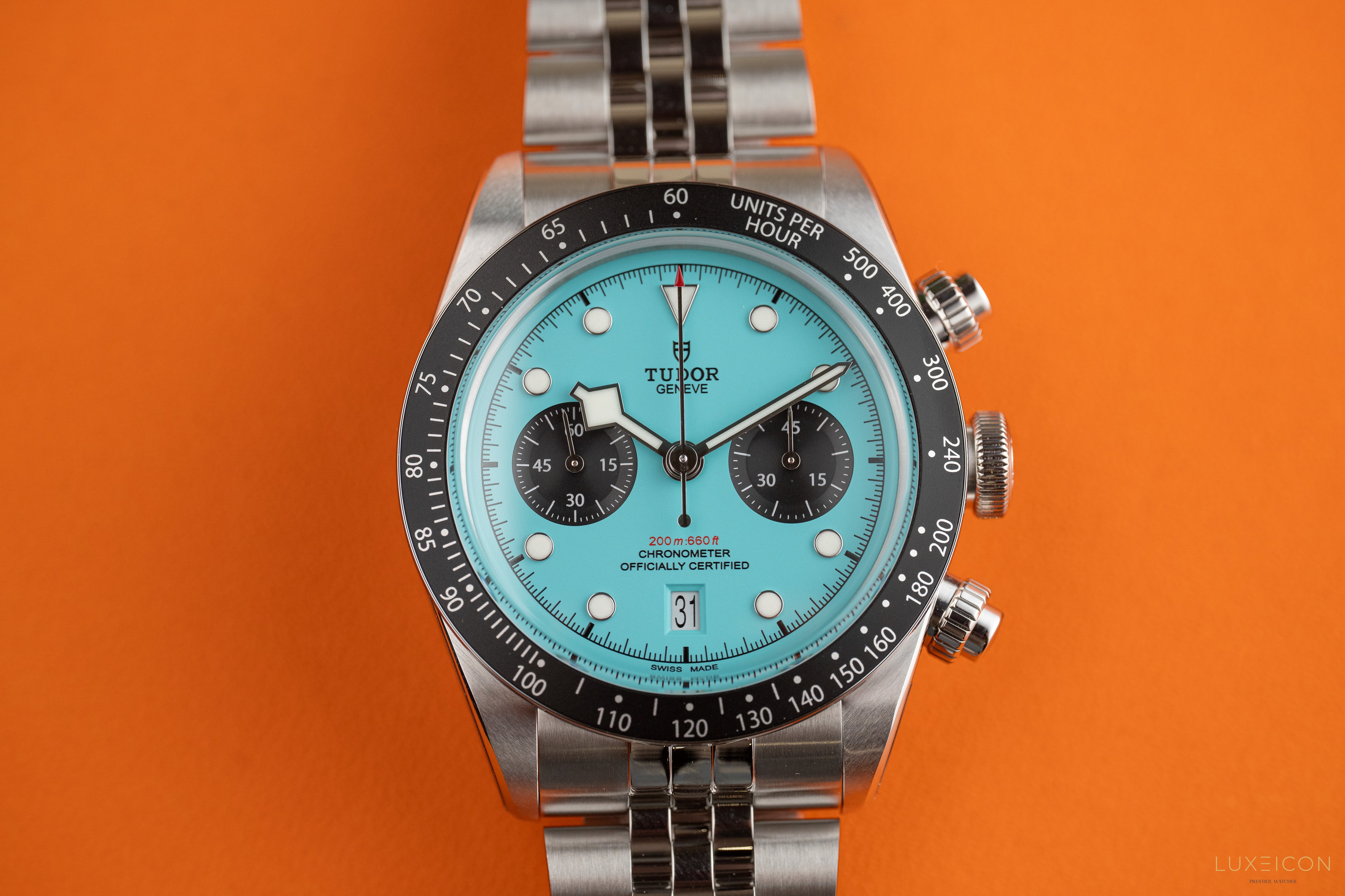Tudor Black Bay Chrono 41mm Flamingo Blue jubilee Bracelet M79360N-0024
