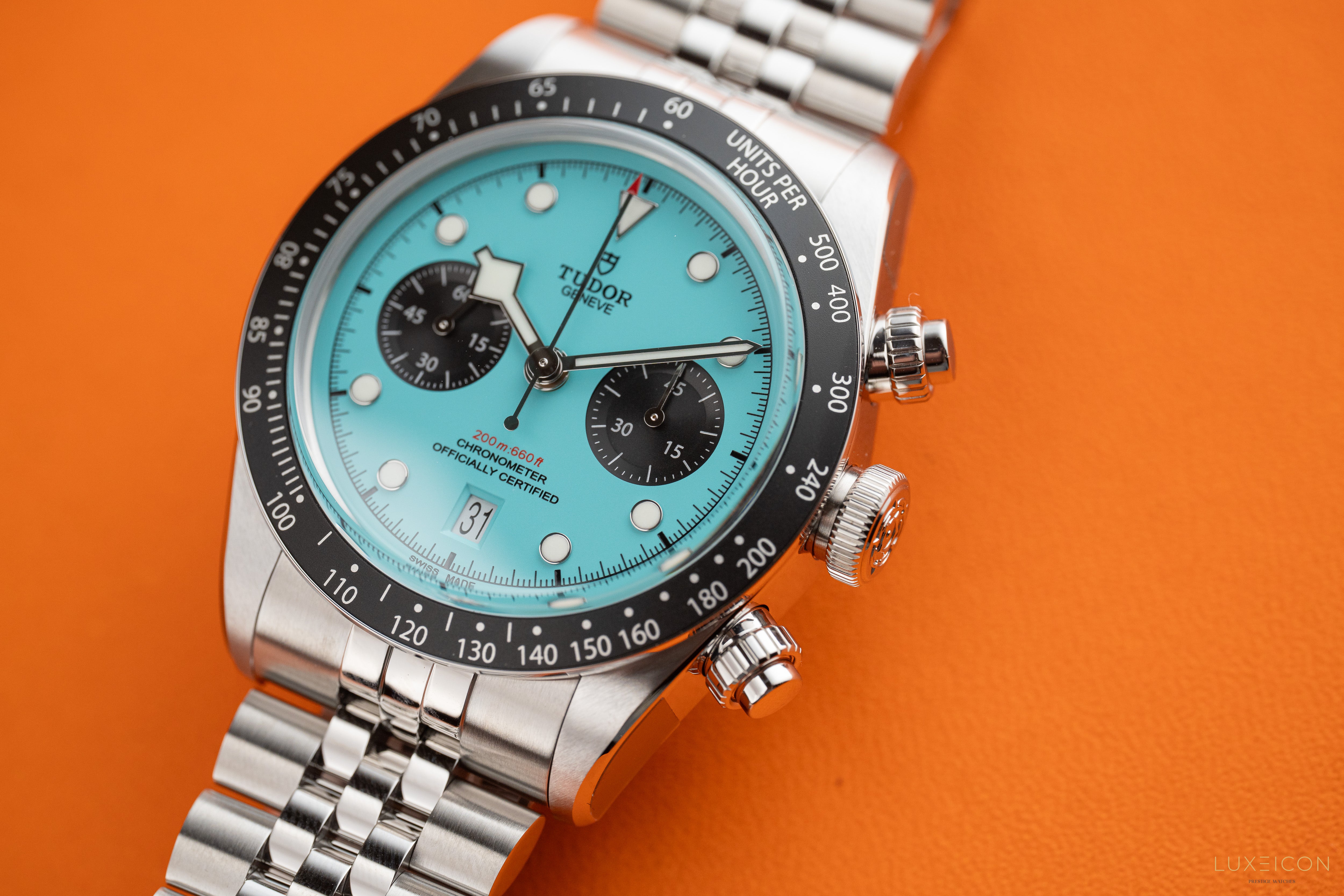 Tudor Black Bay Chrono 41mm Flamingo Blue jubilee Bracelet M79360N-0024