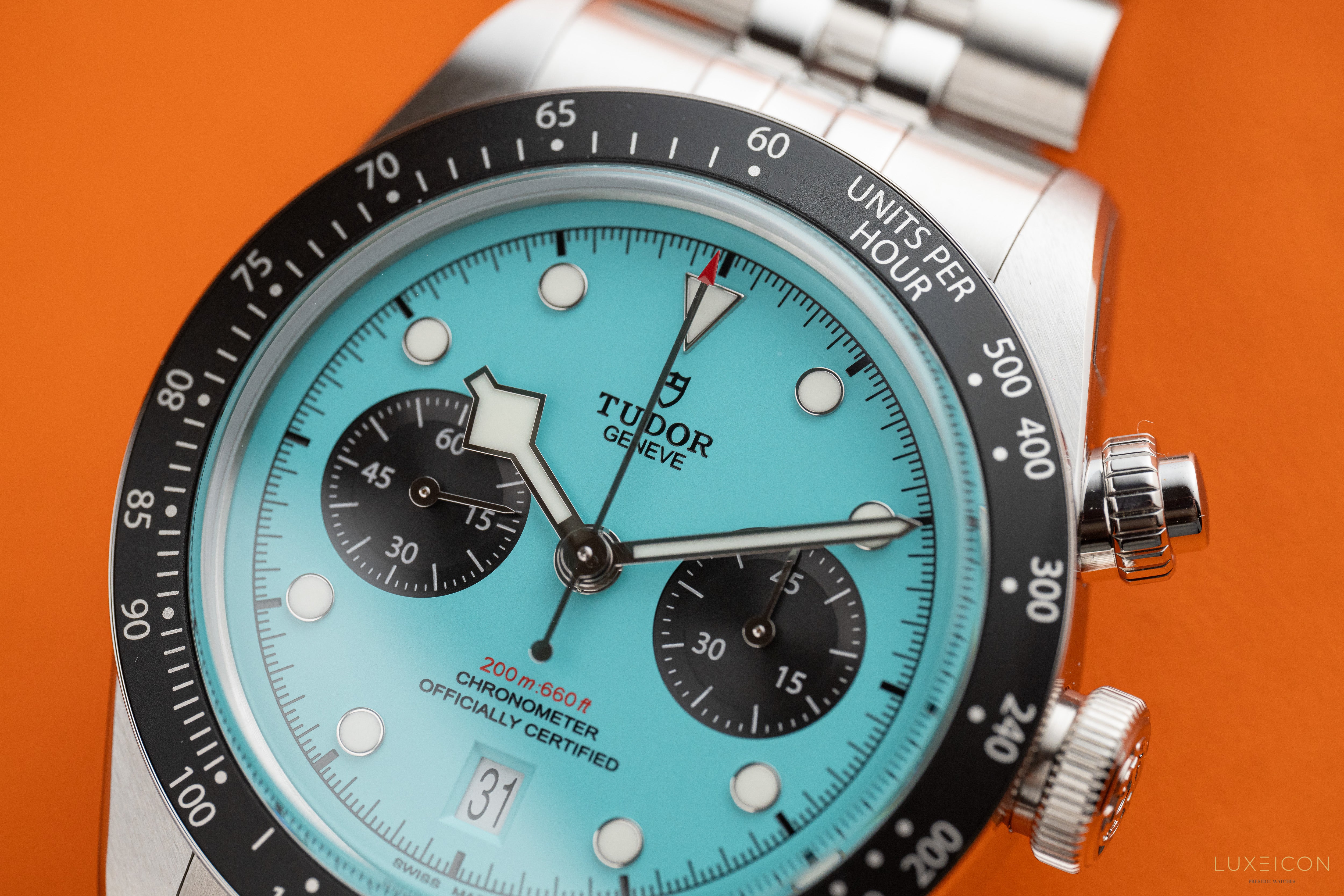 Tudor Black Bay Chrono 41mm Flamingo Blue jubilee Bracelet M79360N-0024