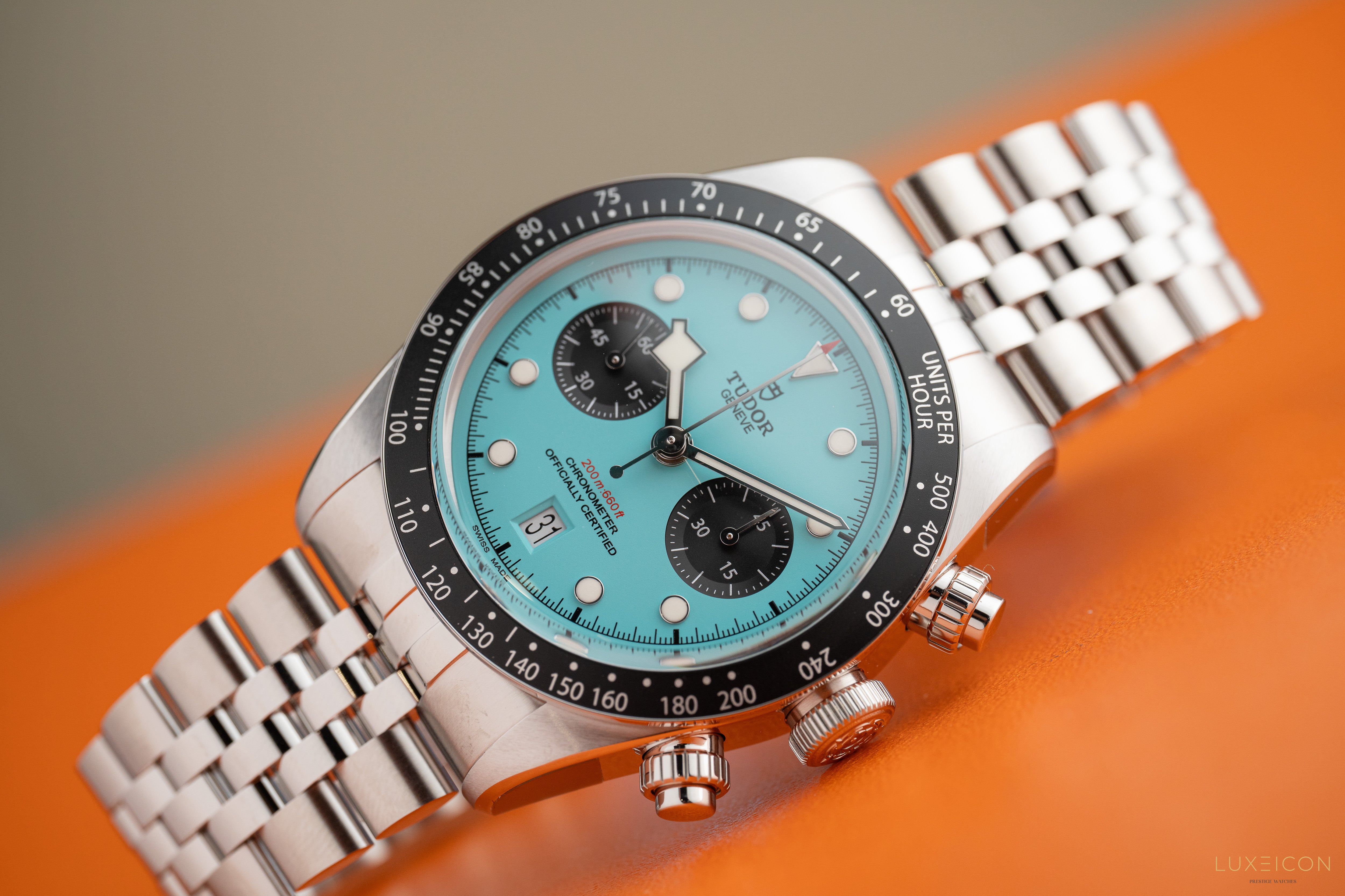 Tudor Black Bay Chrono 41mm Flamingo Blue jubilee Bracelet M79360N-0024