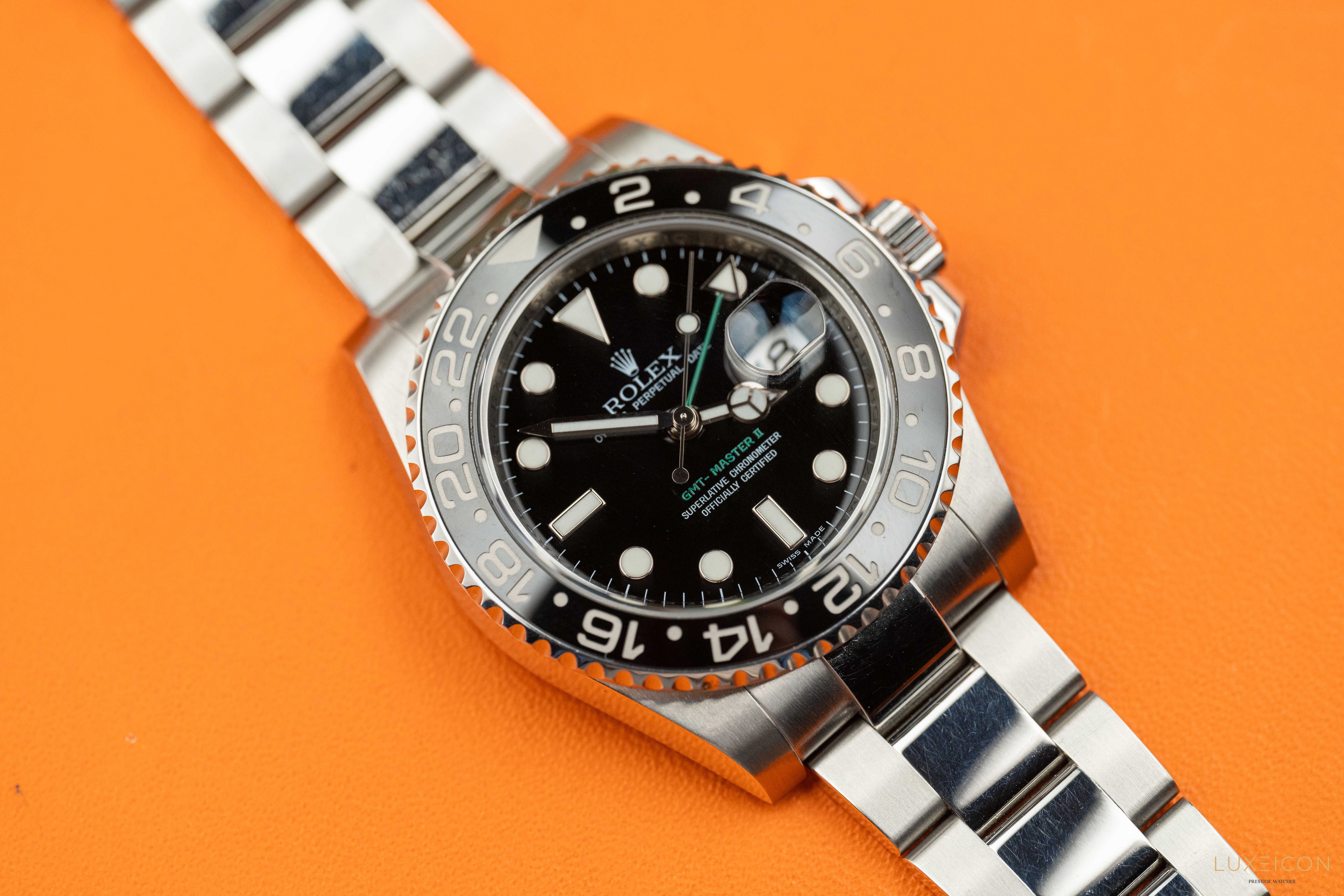 Rolex GMT-Master II 40mm Black Ceramic Date Stainless Green arrow 116710LN
