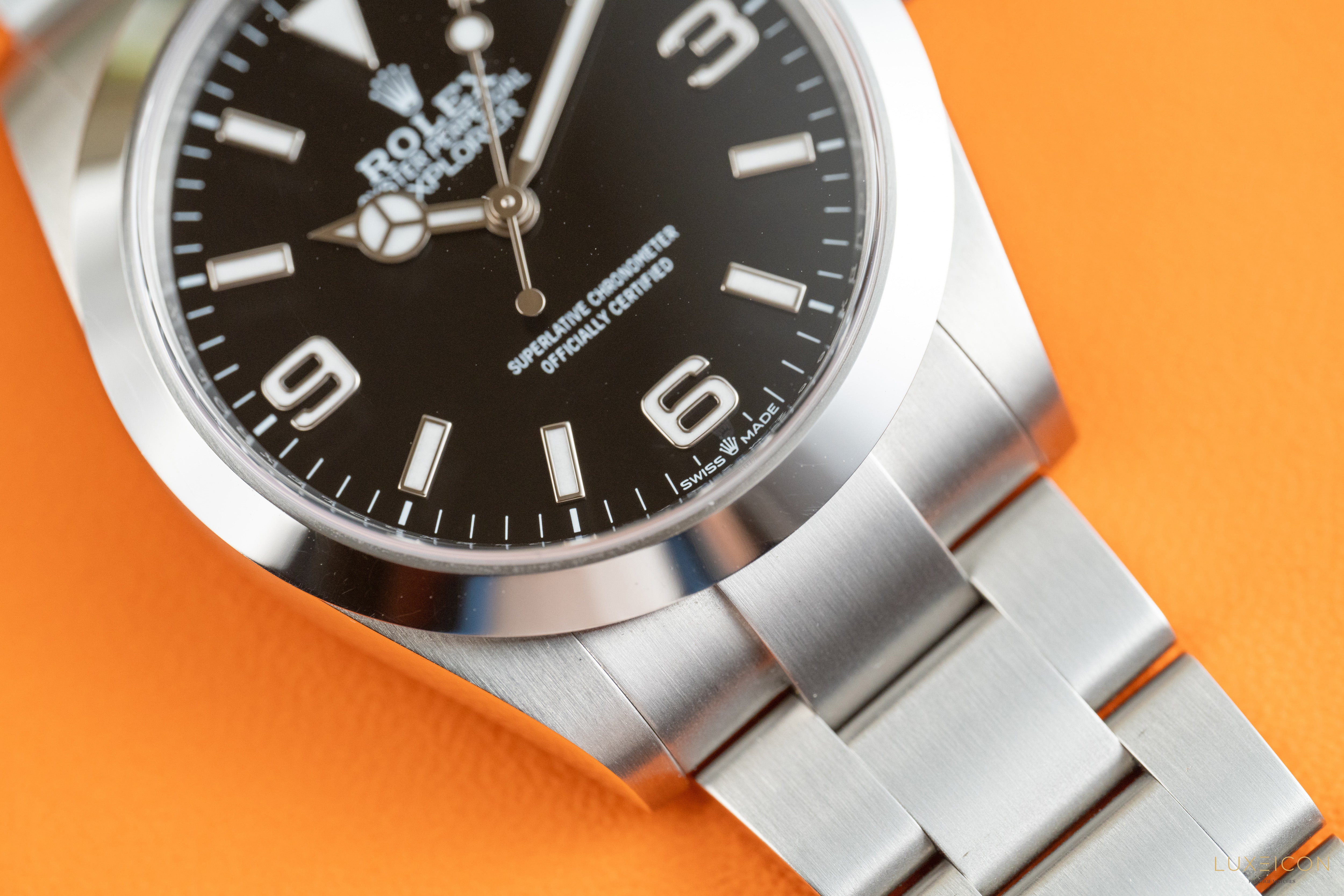 Rolex Explorer 2024 40mm Smooth Bezel Black Index Arabic Dial Oyster Bracelet 224270