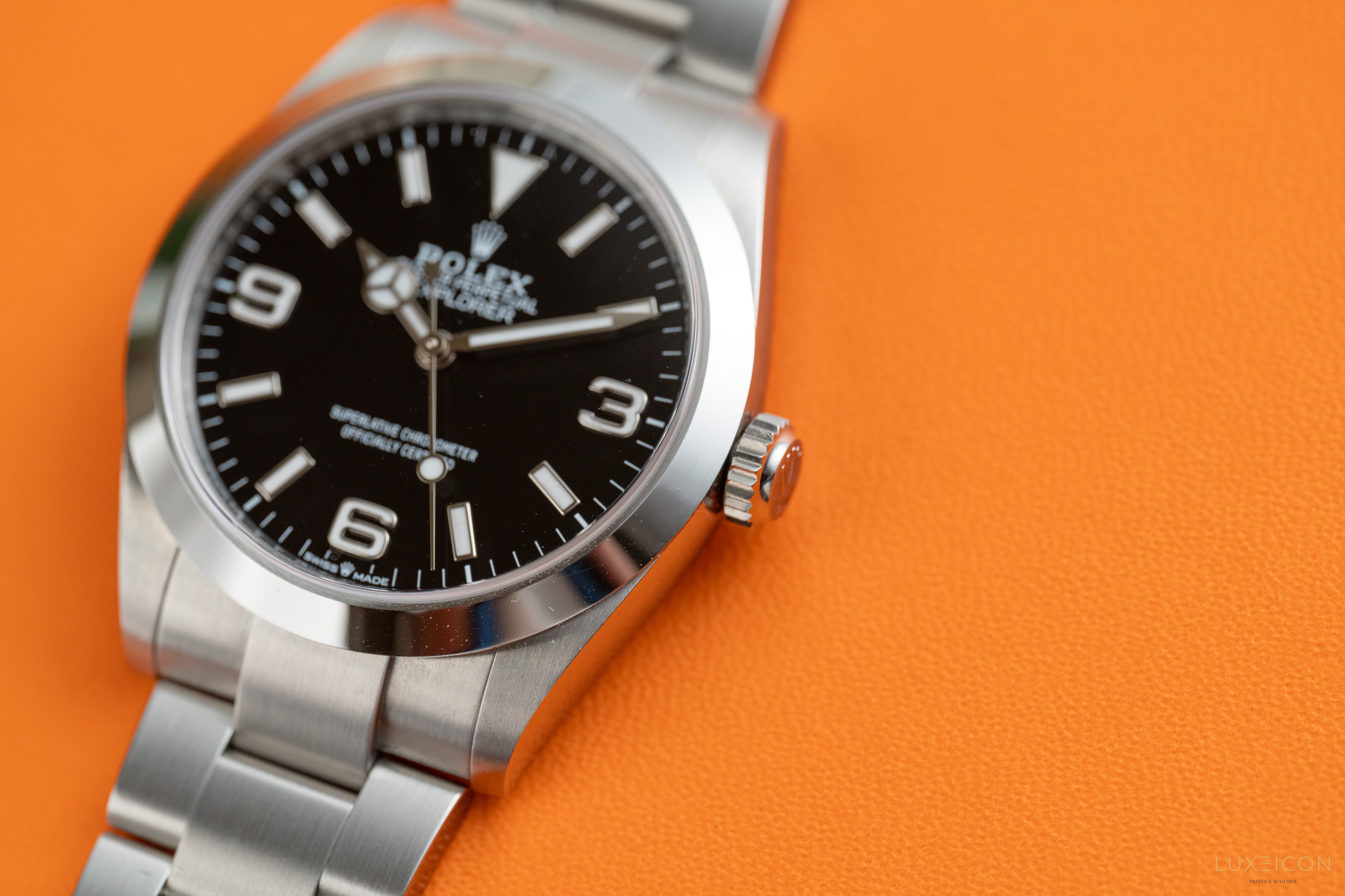 Rolex Explorer 2024 40mm Smooth Bezel Black Index Arabic Dial Oyster Bracelet 224270