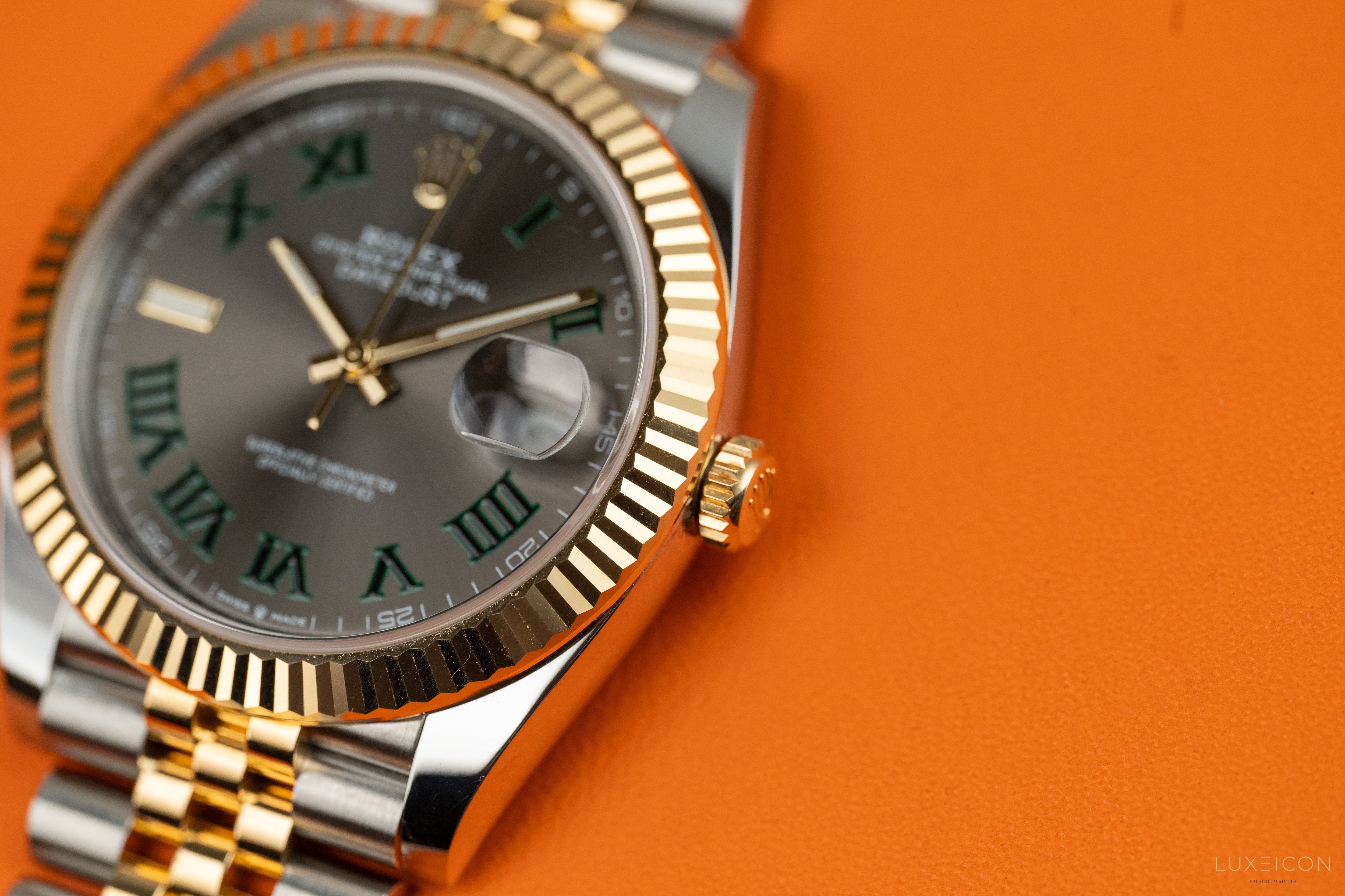 Rolex Datejust 41 Two-Tone Yellow Gold & Stainless Steel Grey Roman Wimbledon Dial 