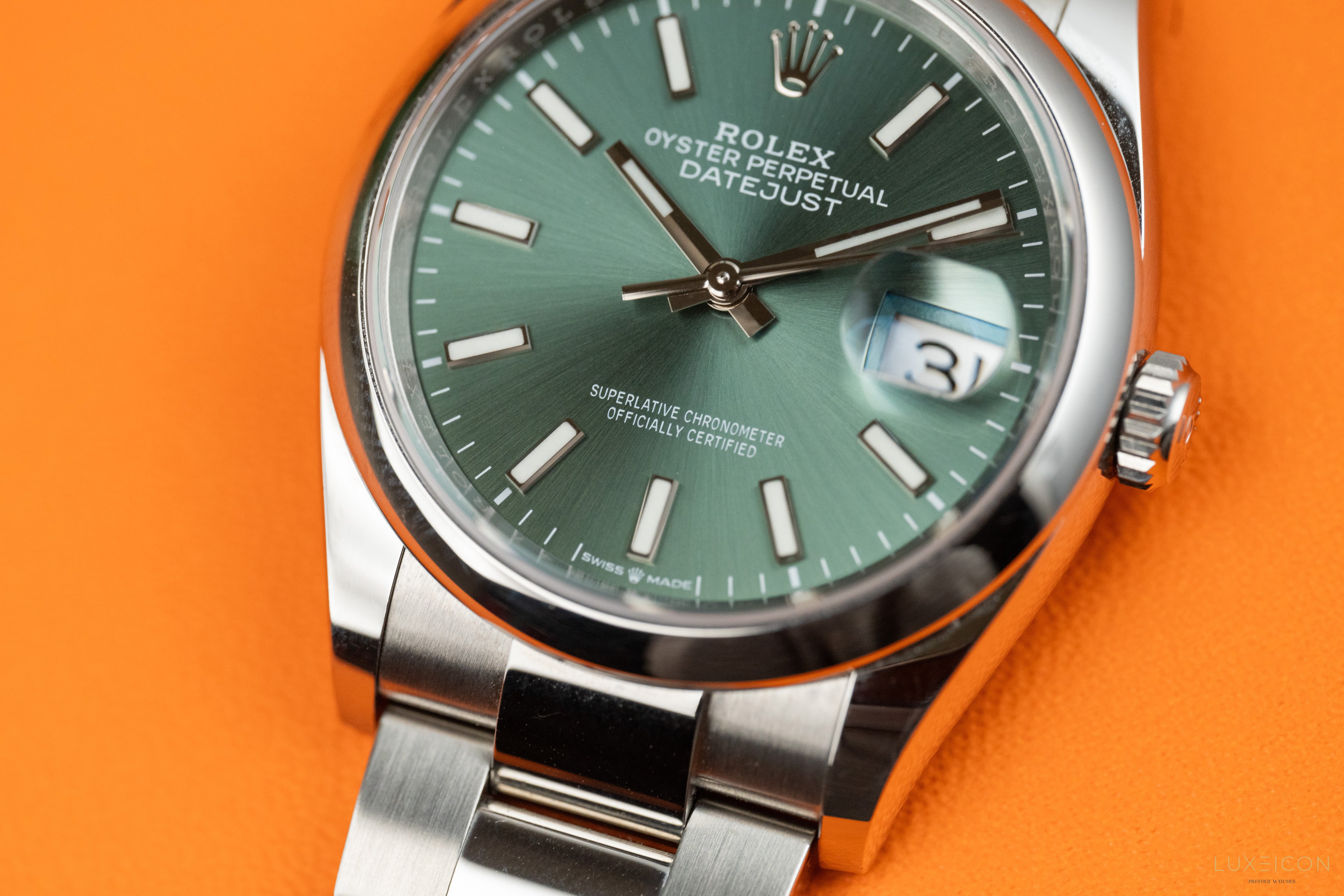 Rolex Datejust 36 126200 Oyster Steel Green Index Dial 36mm 2022