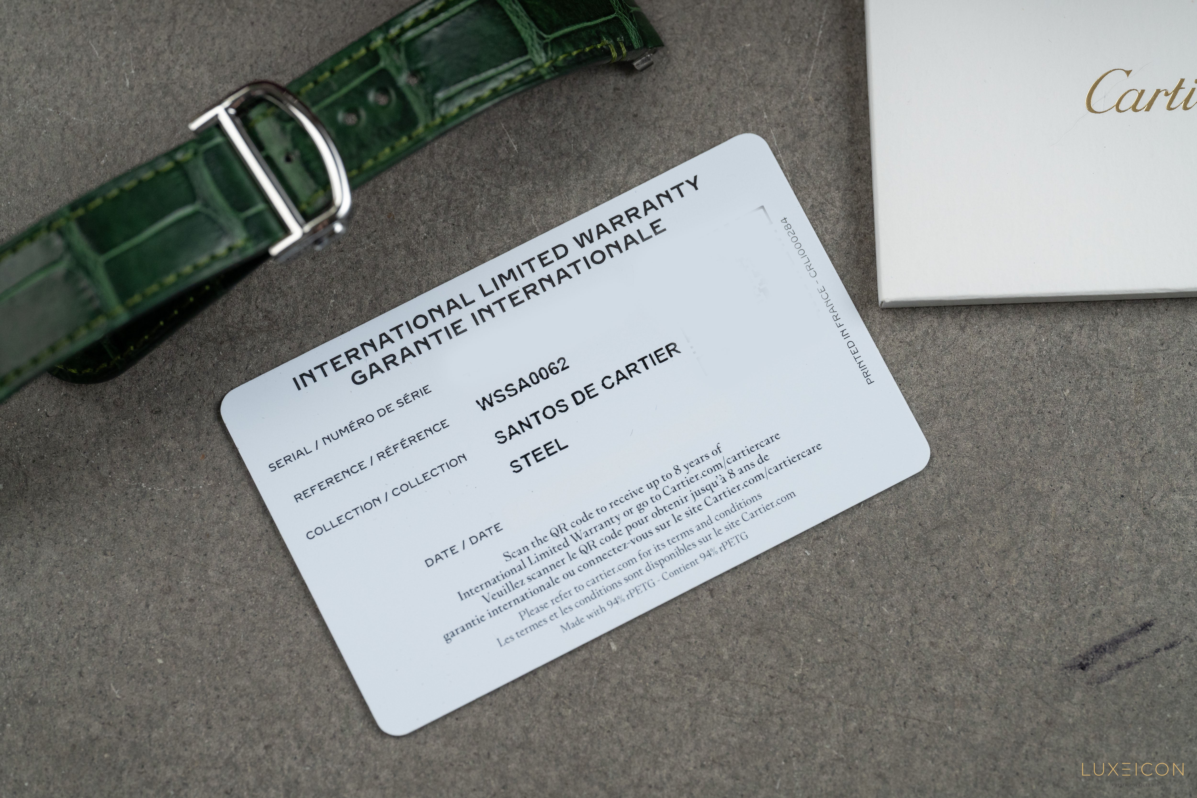 Cartier Santos de Stainless Steel Smoky Green Large WSSA0062 2024
