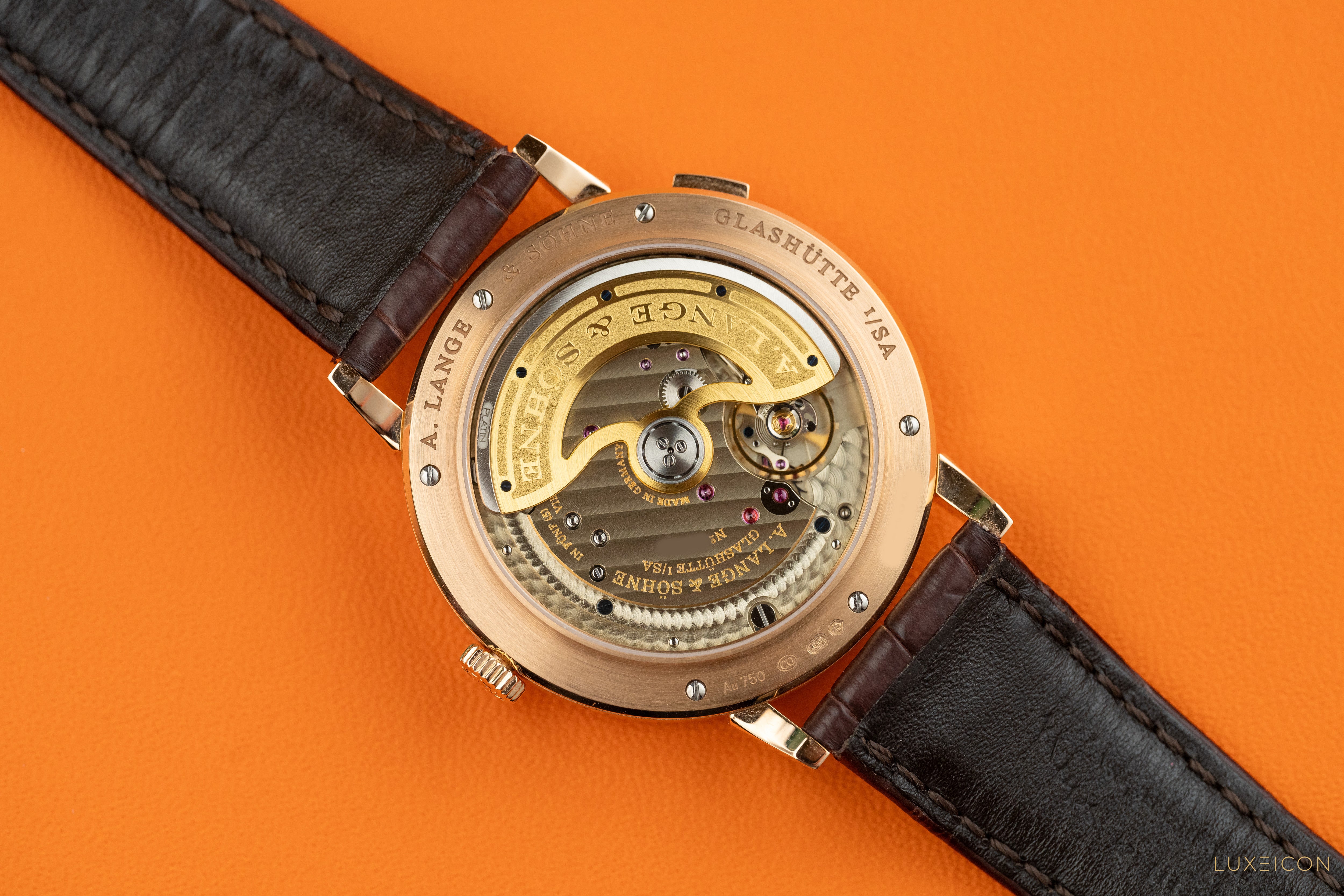A. Lange & Söhne Saxonia Moonphase Rose Gold Silver Dial Mens Watch 384.032 2022