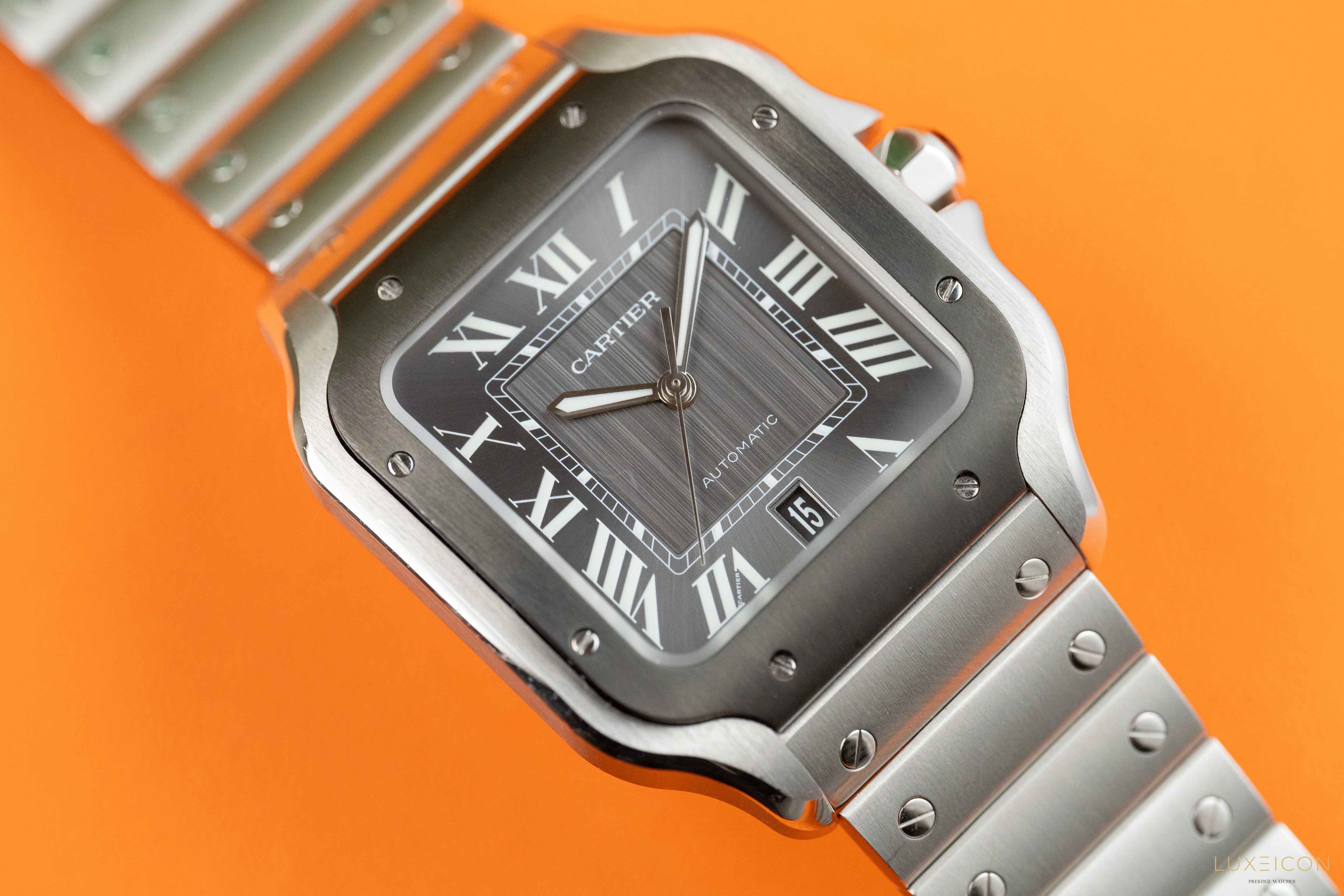 Cartier Santos De Cartier Large Steel 39.8mm Grey Dial Ref WSSA0037 2023