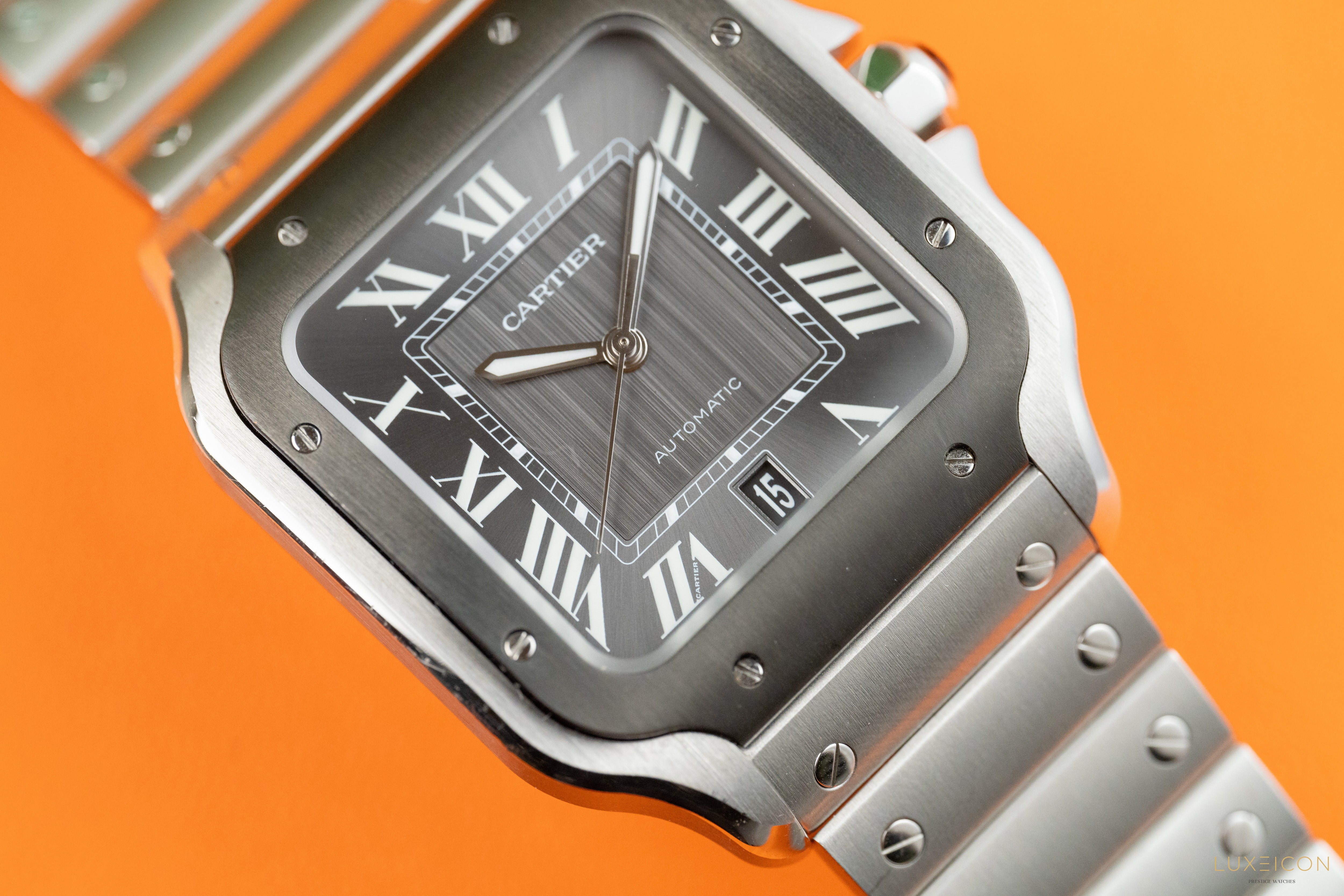 Cartier Santos De Cartier Large Steel 39.8mm Grey Dial Ref WSSA0037 2023