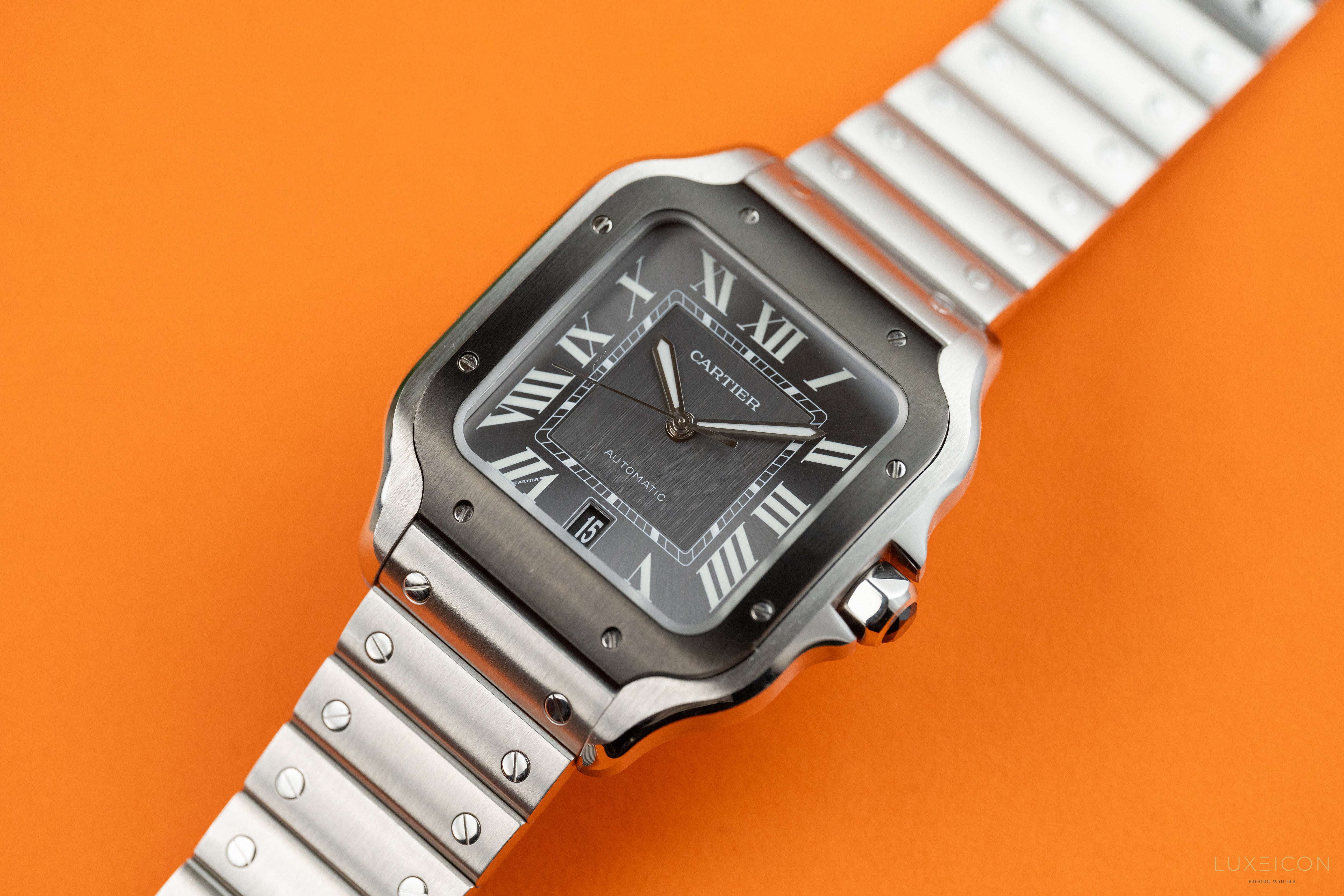 Cartier Santos De Cartier Large Steel 39.8mm Grey Dial Ref WSSA0037 2023