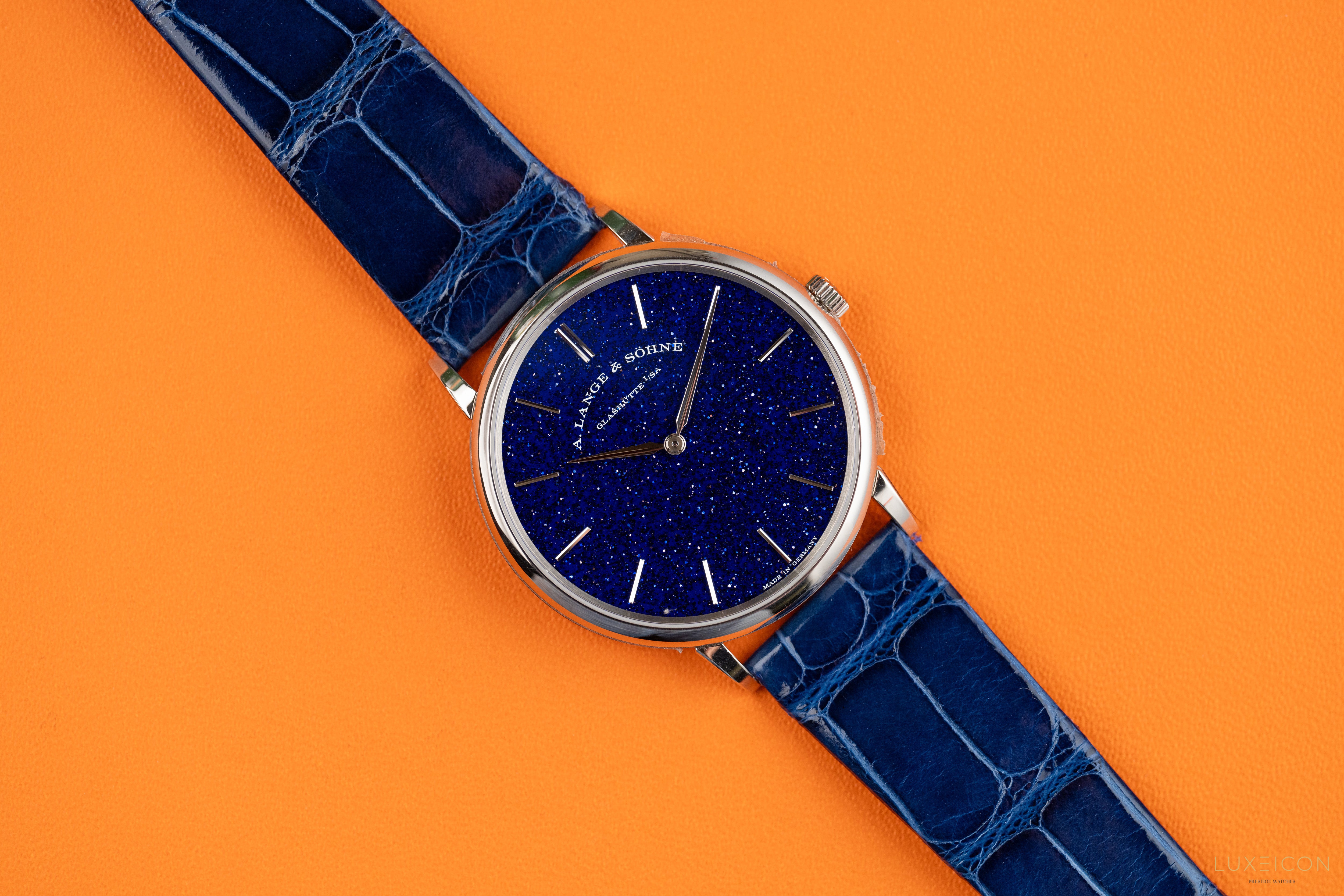 A. Lange & Söhne Saxonia Thin White Gold Copper-Blue Watch 205.086