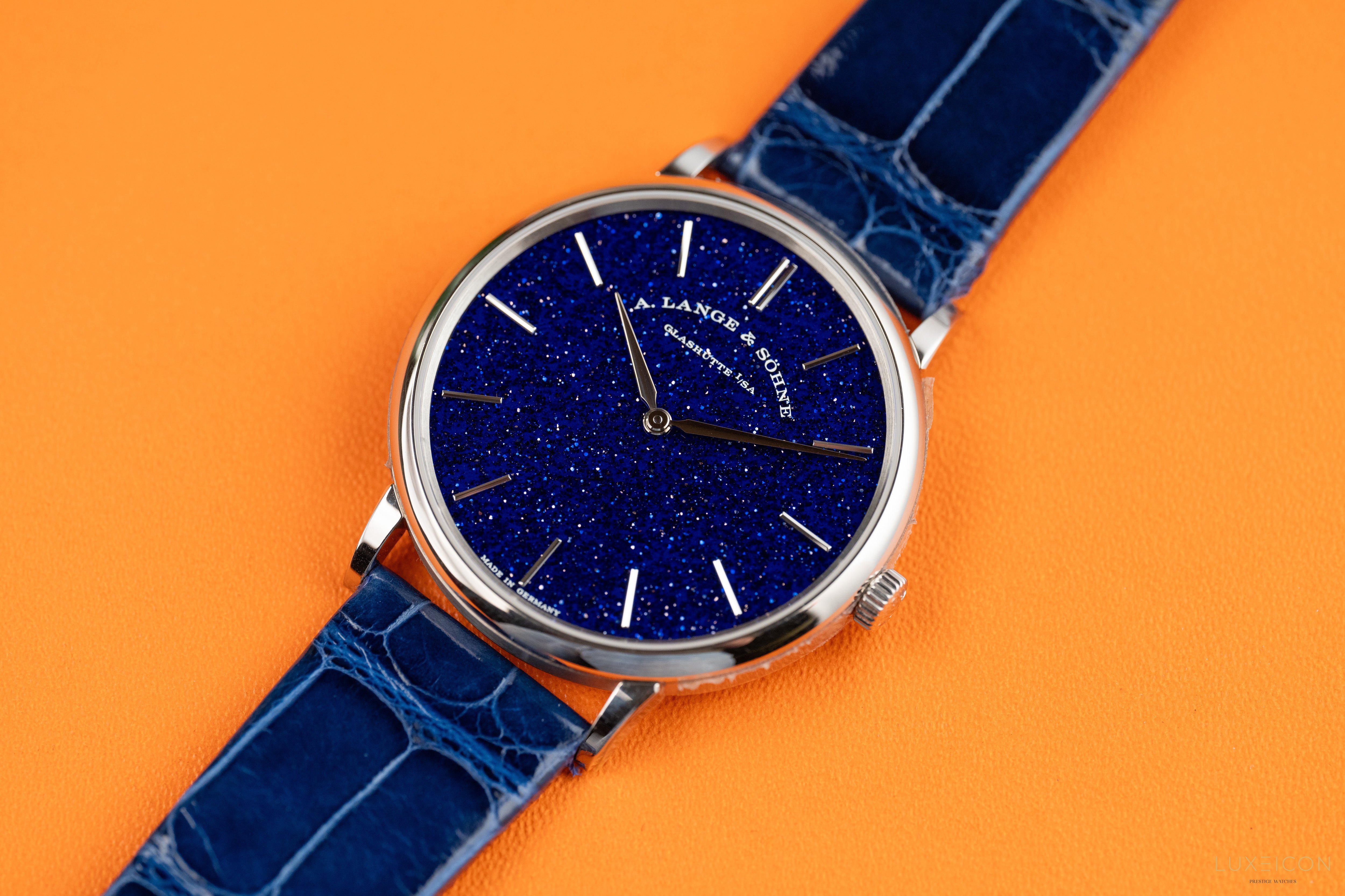 A. Lange & Söhne Saxonia Thin White Gold Copper-Blue Watch 205.086