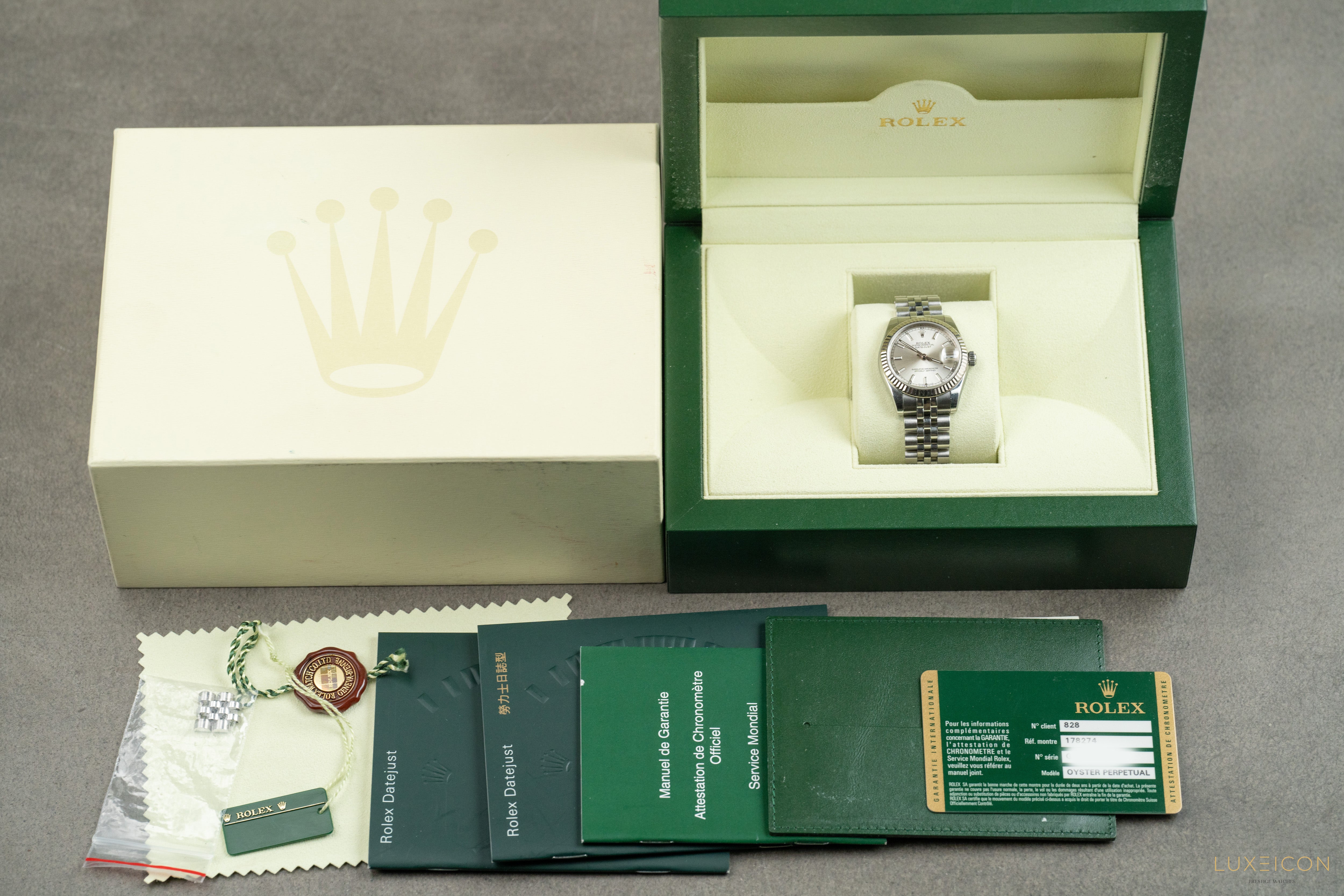 Rolex Datejust 31mm Midsize Stainless Steel Jubilee Silver Index Dial 178274 
