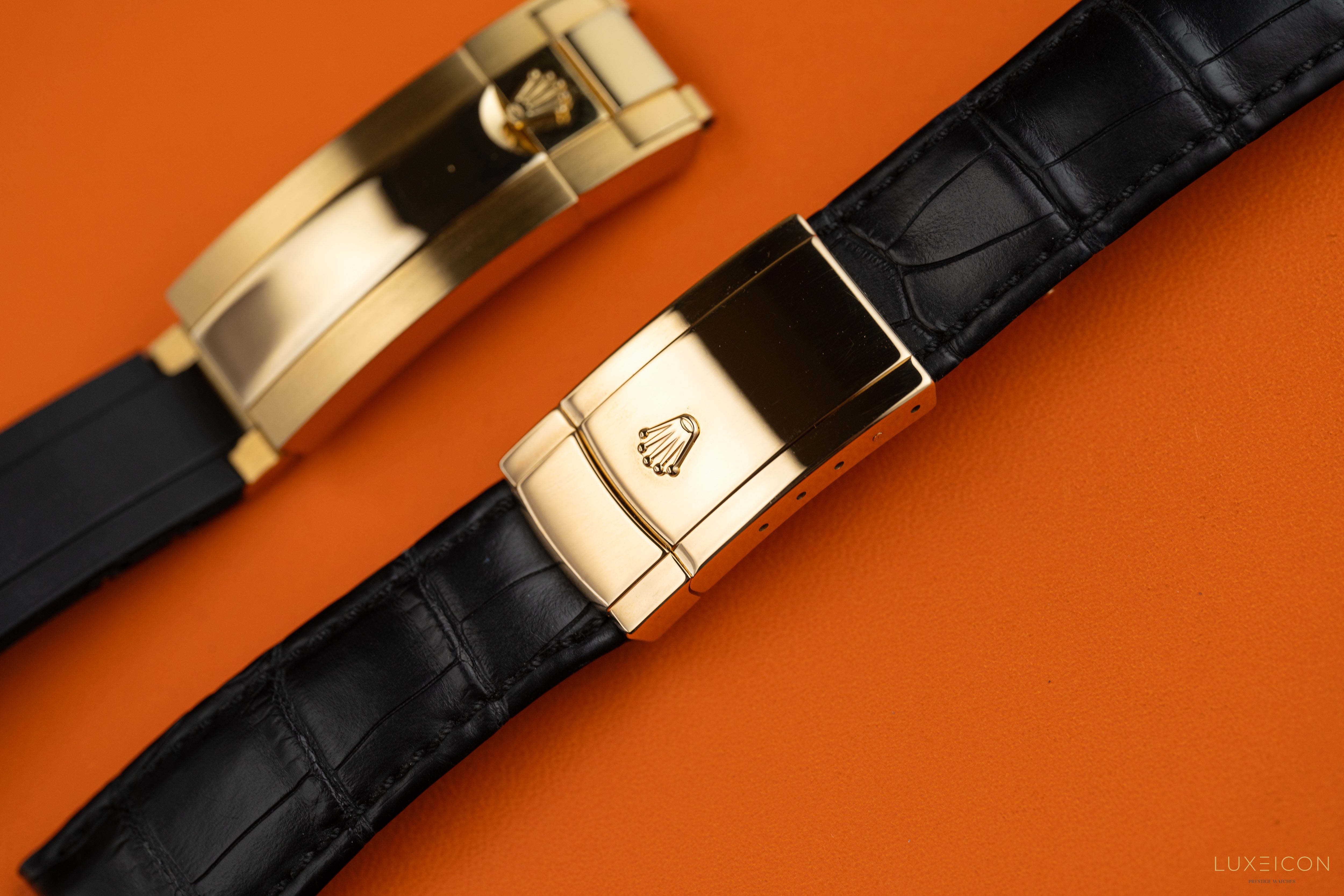 Rolex Sky-Dweller 326138 Yellow Gold Champagne Dial Brown Alligator Leather Strap