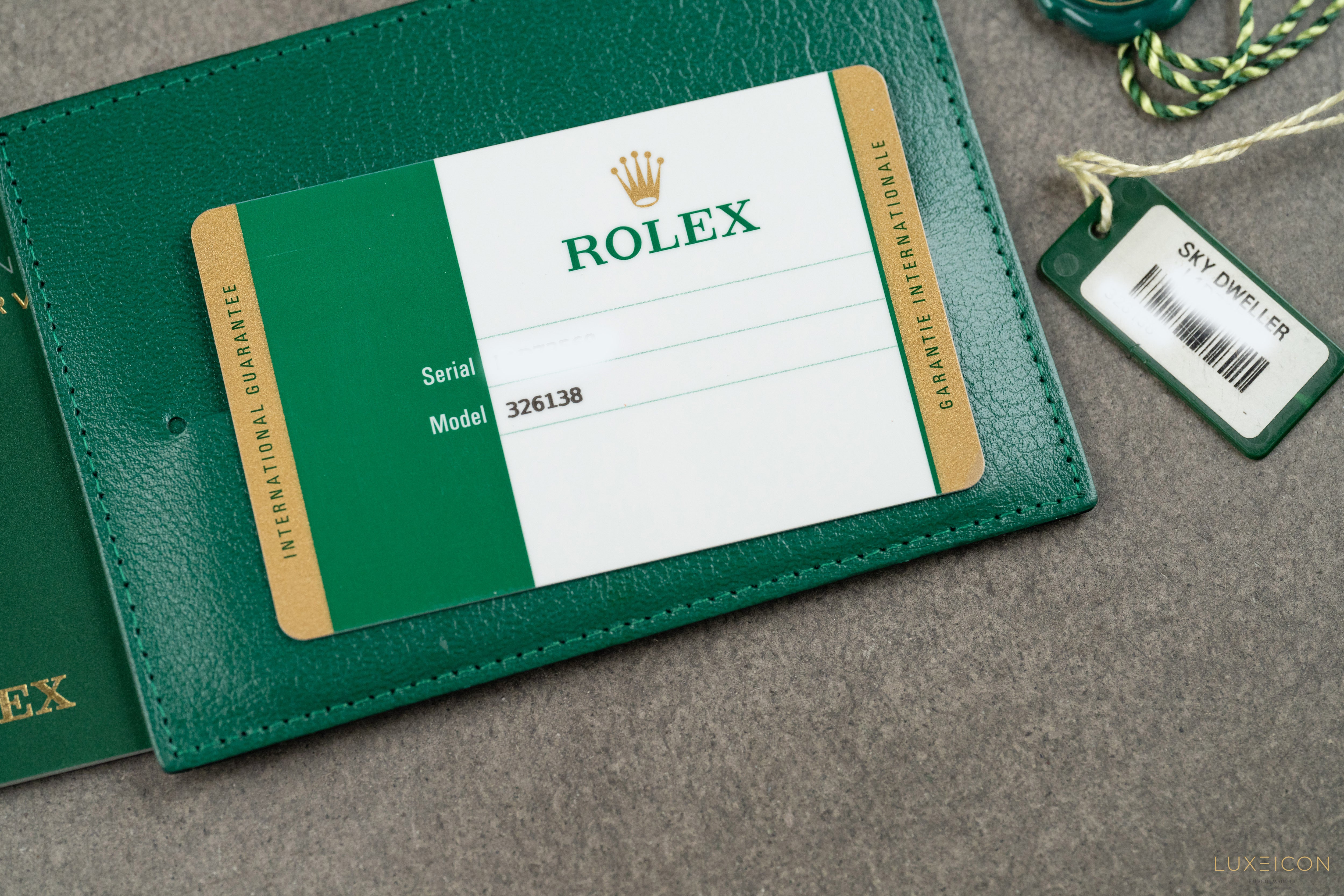 Rolex Sky-Dweller 326138 Yellow Gold Champagne Dial Brown Alligator Leather Strap