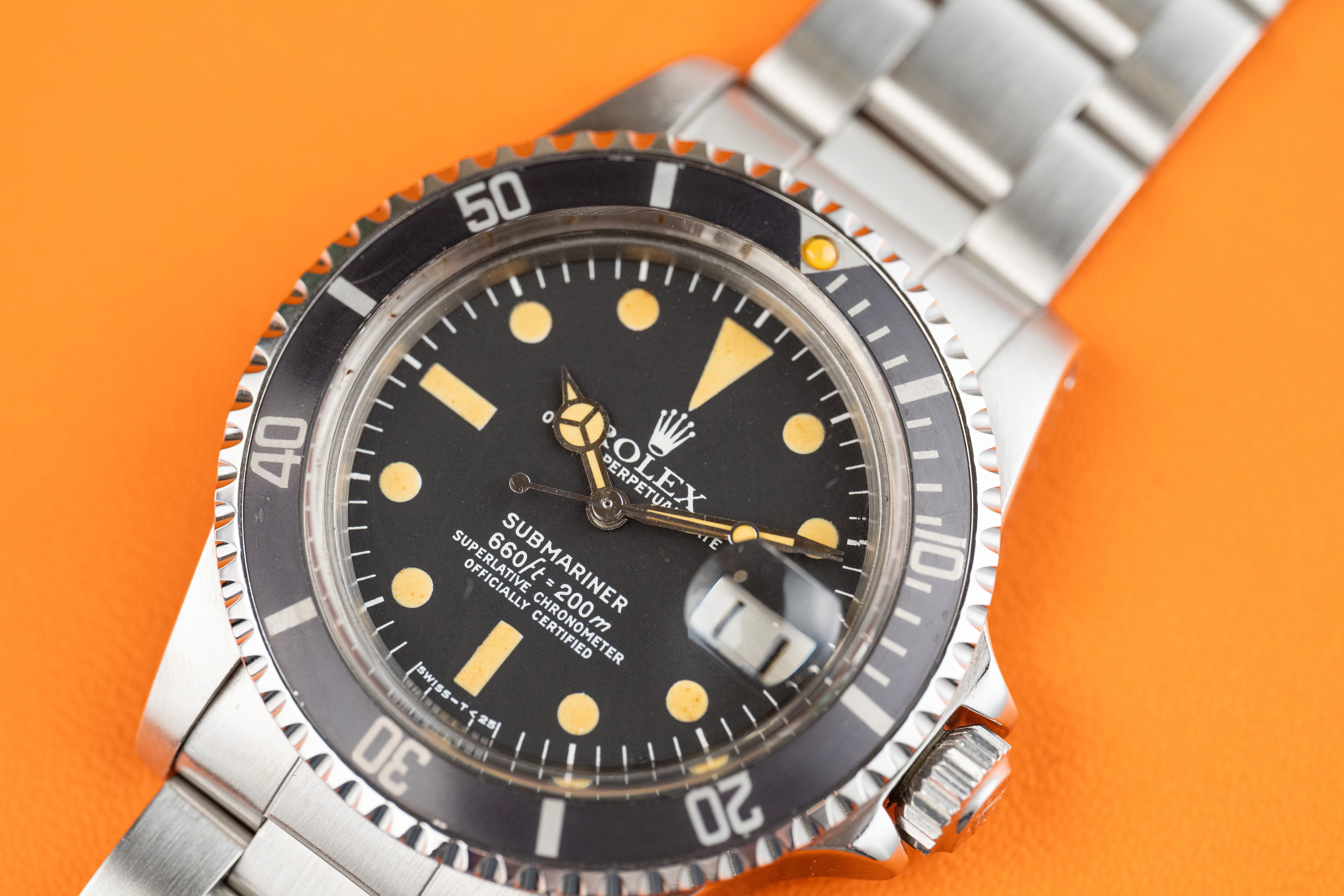 Rolex Submariner Date Vintage Matte pumpkin Dial 1680 Year 1978