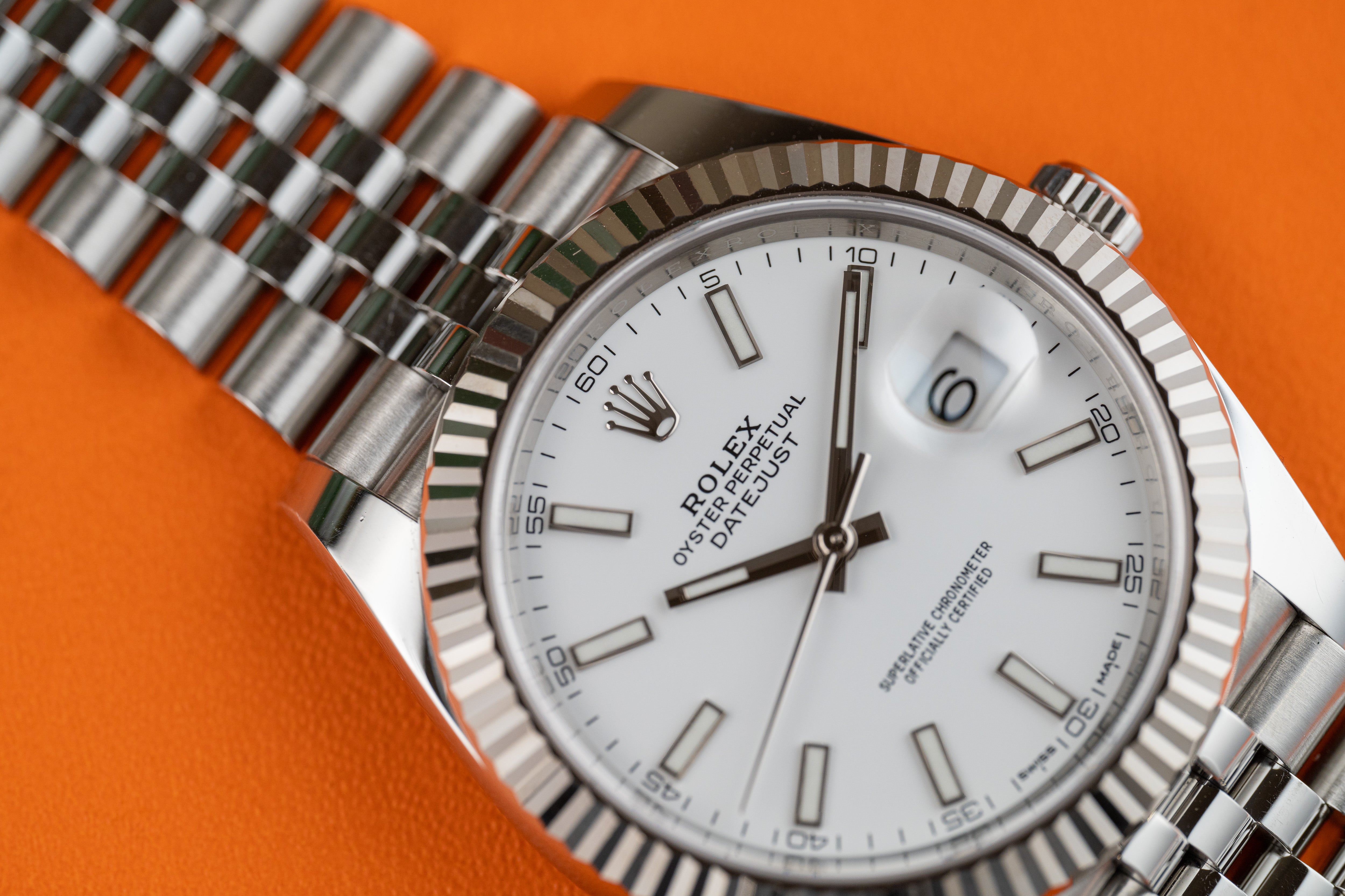 Rolex Datejust 41mm 126334 Stainless Steel Jubilee Fluted Bezel White Dial