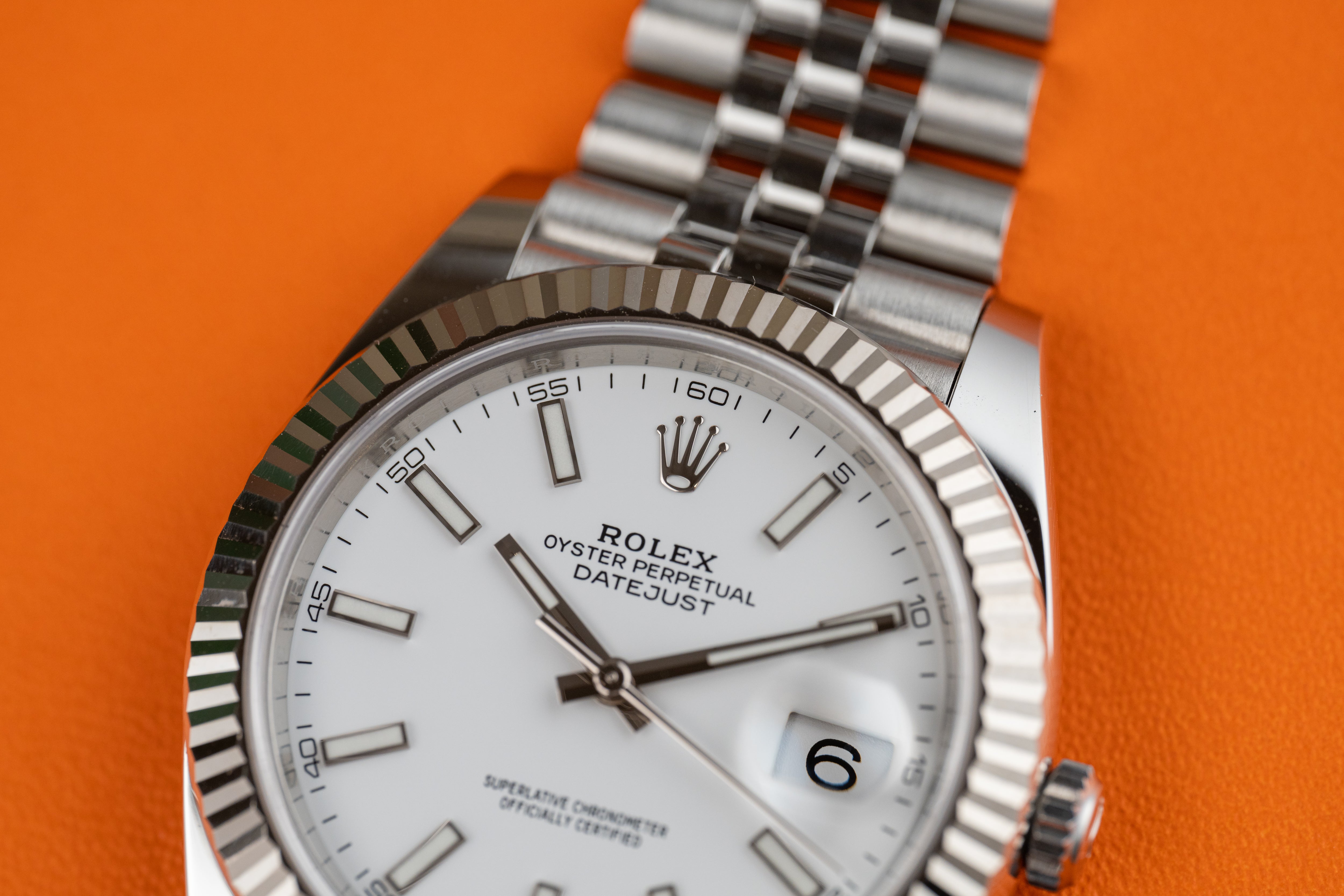 Rolex Datejust 41mm 126334 Stainless Steel Jubilee Fluted Bezel White Dial