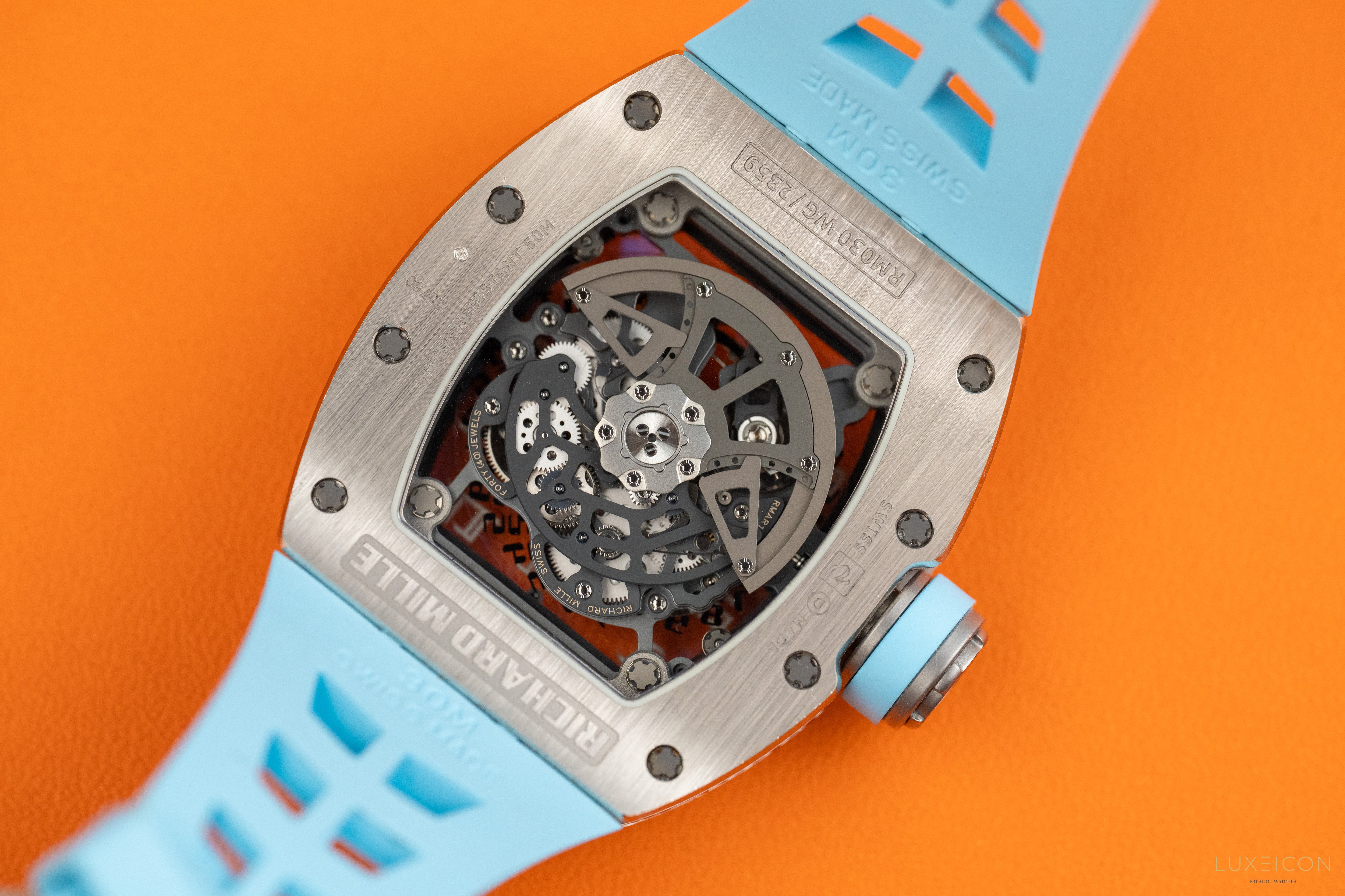 Richard Mille RM 030 WG 18K white gold Titanium full pave diamond Diamonds Bezel