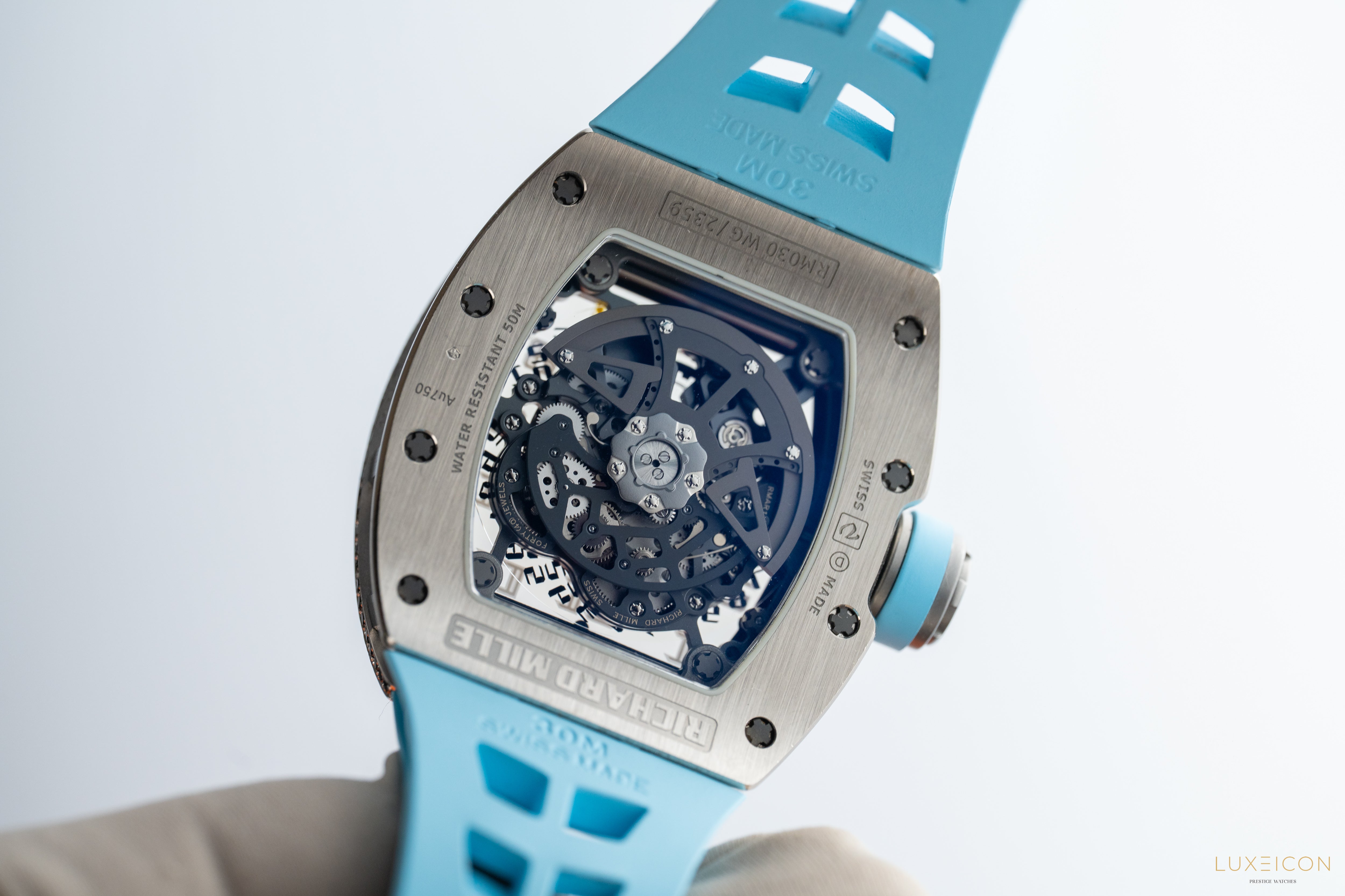 Richard Mille RM 030 WG 18K white gold Titanium full pave diamond Diamonds Bezel