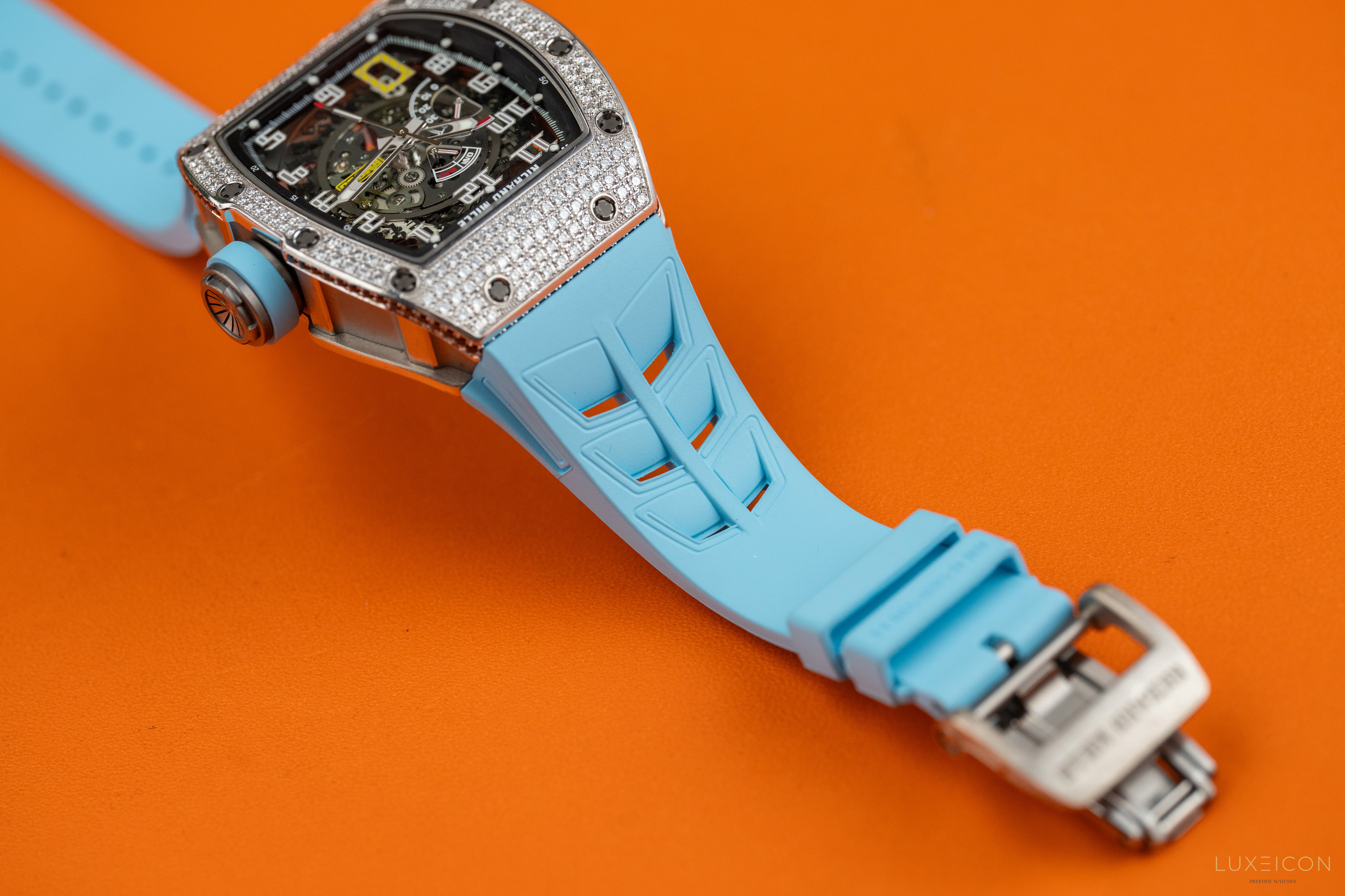 Richard Mille RM 030 WG 18K white gold Titanium full pave diamond Diamonds Bezel