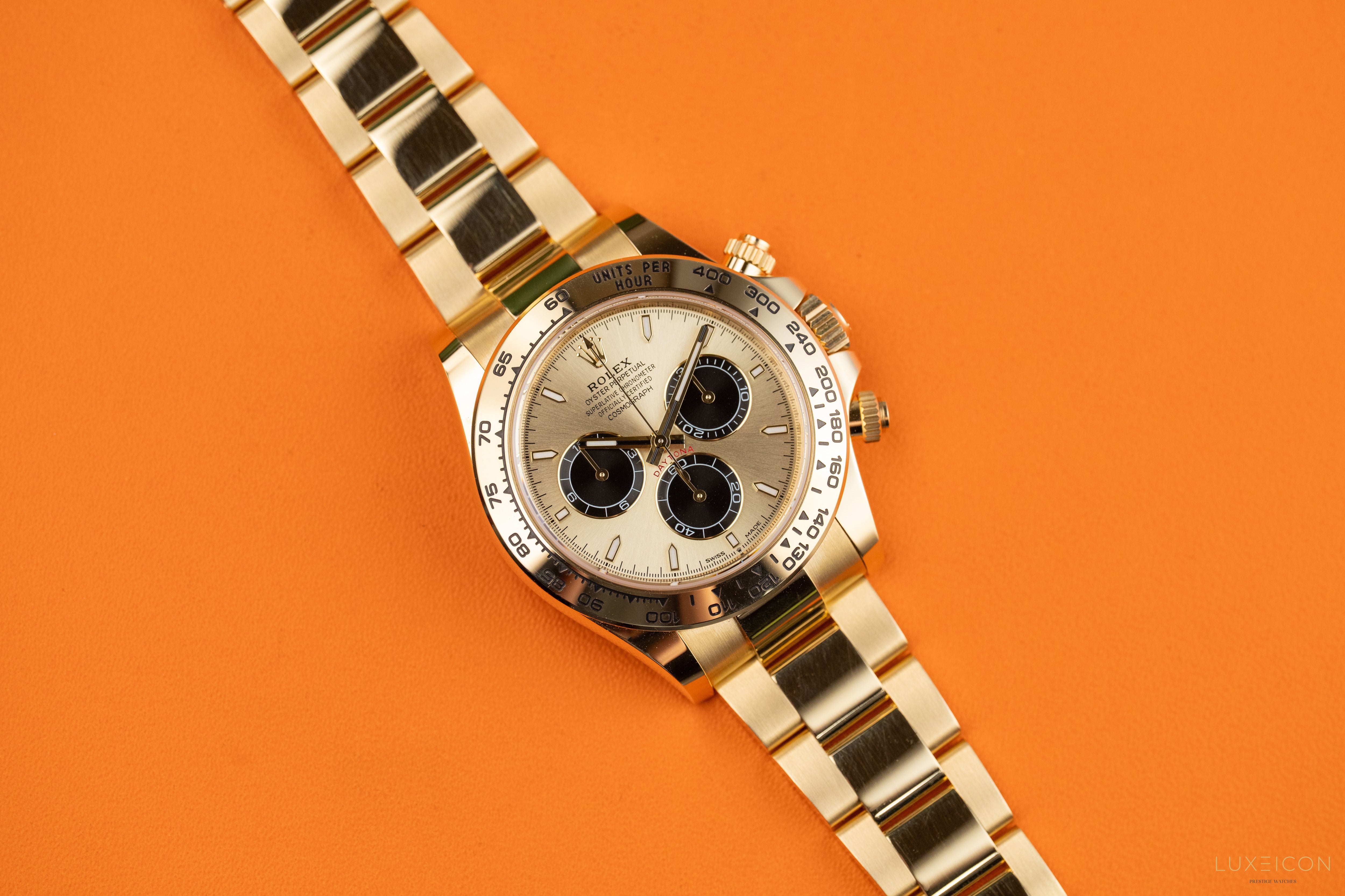 Rolex Daytona 126508 Champagne (Pikachu) Dial Yellow Gold Oyster Bracelet 40mm