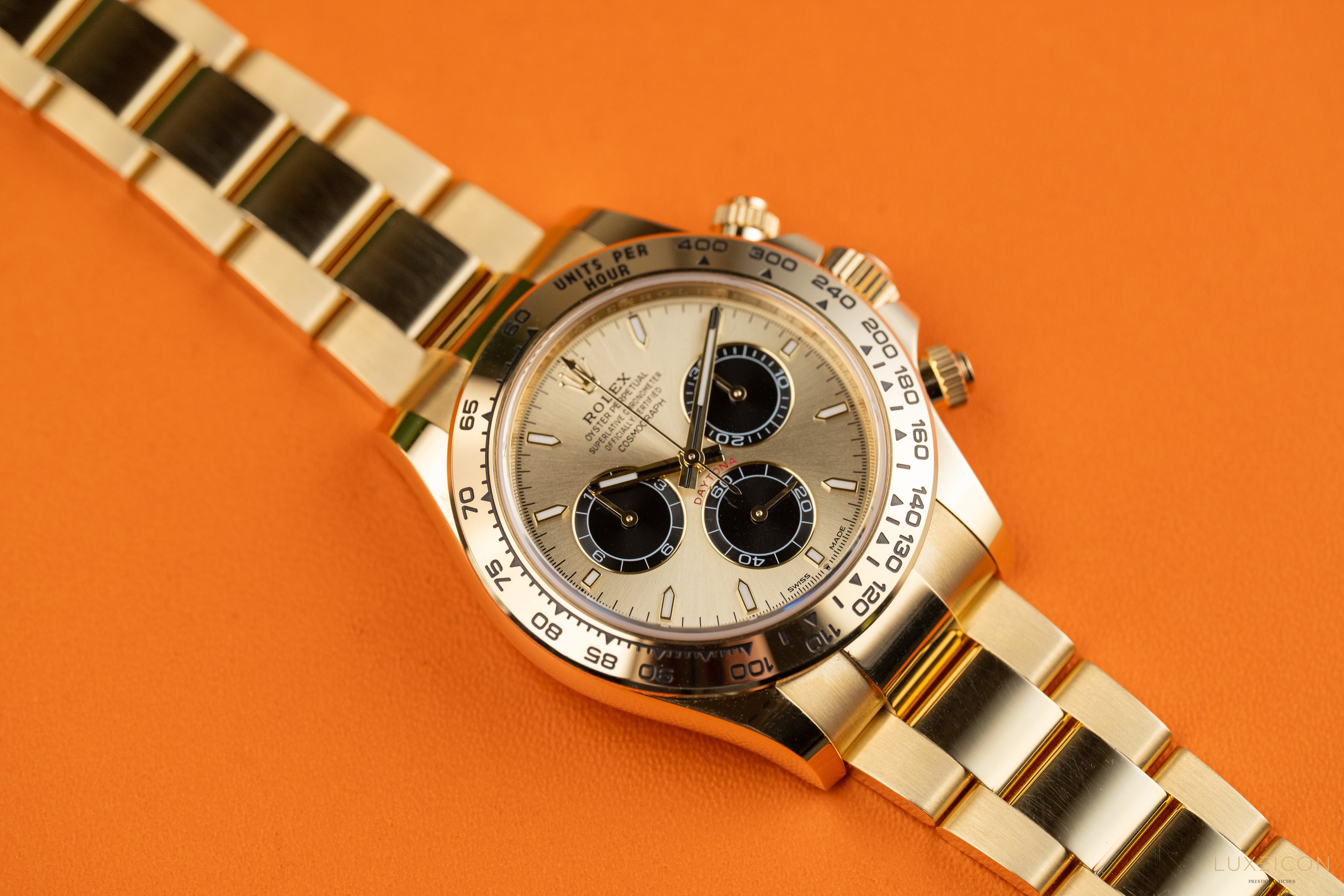 Rolex Daytona 126508 Champagne (Pikachu) Dial Yellow Gold Oyster Bracelet 40mm
