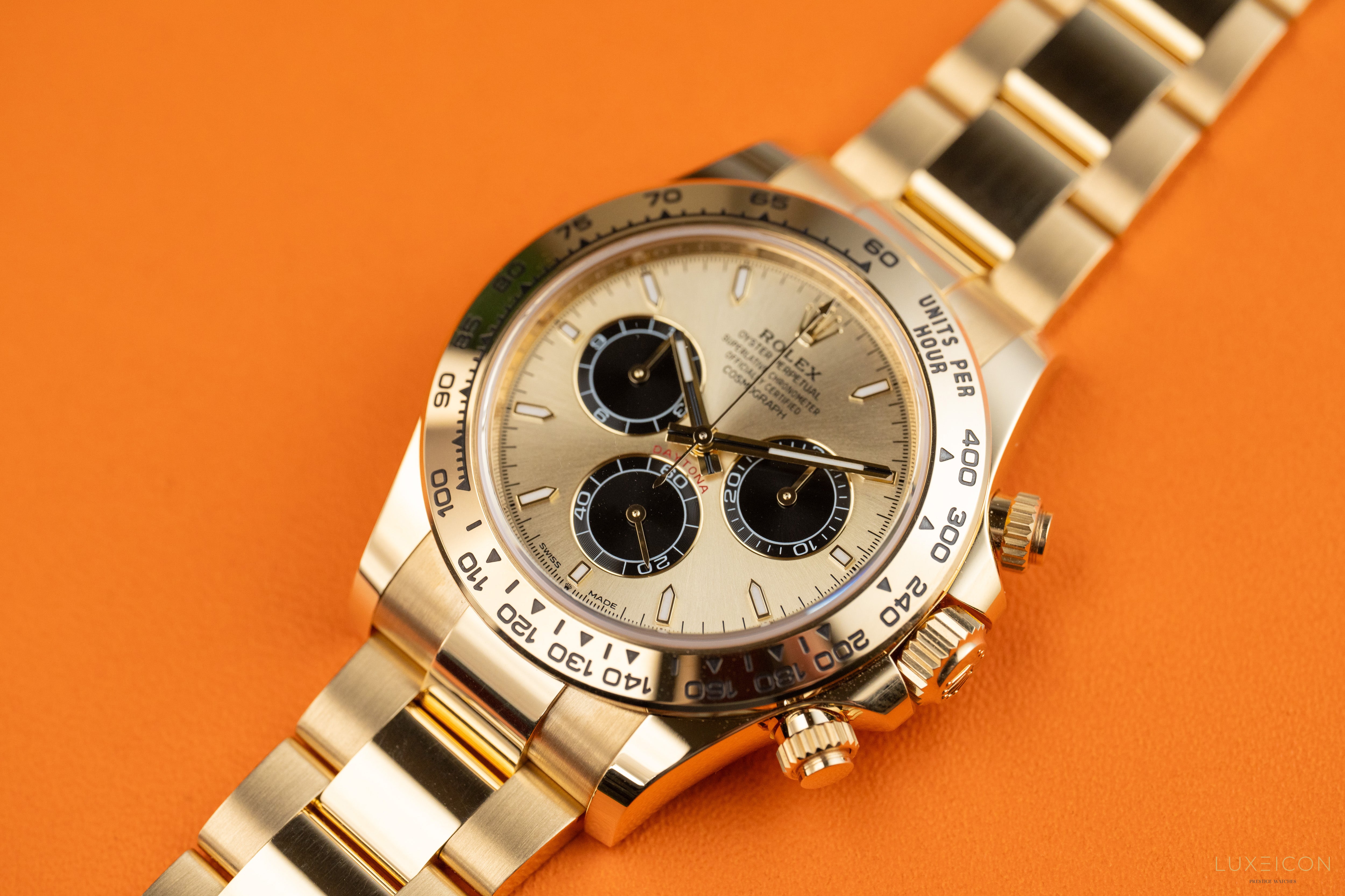 Rolex Daytona 126508 Champagne (Pikachu) Dial Yellow Gold Oyster Bracelet 40mm