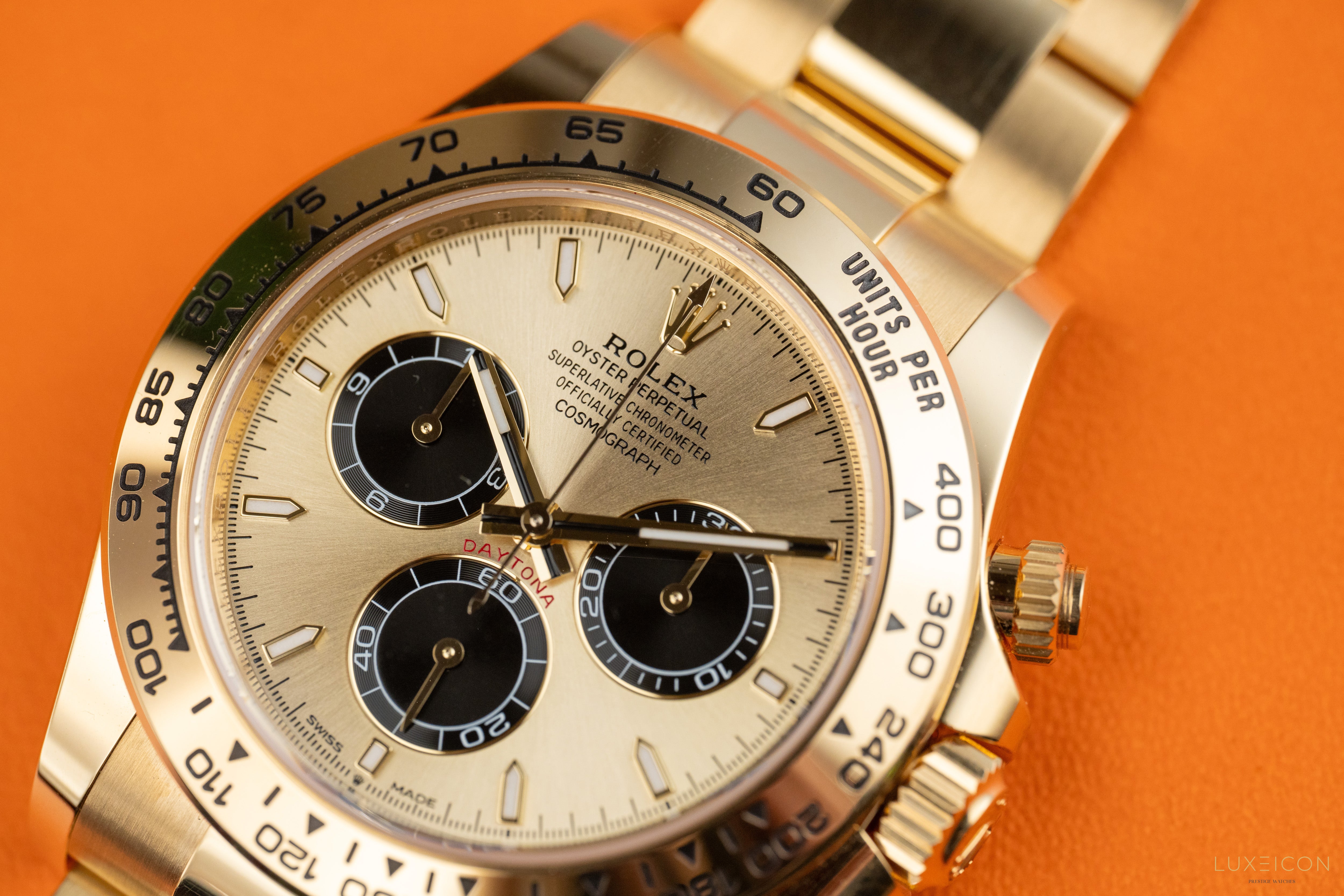 Rolex Daytona 126508 Champagne (Pikachu) Dial Yellow Gold Oyster Bracelet 40mm