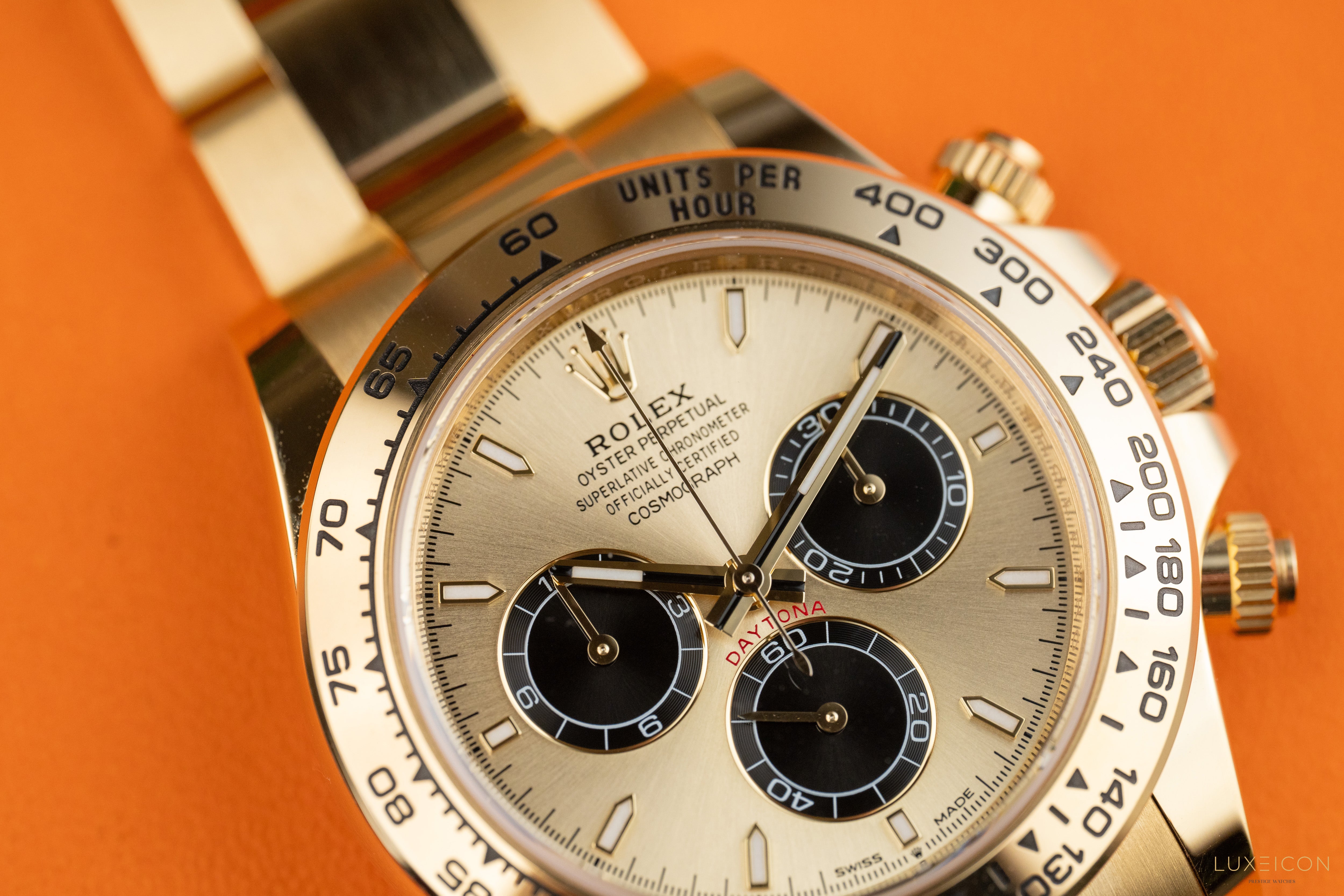 Rolex Daytona 126508 Champagne (Pikachu) Dial Yellow Gold Oyster Bracelet 40mm