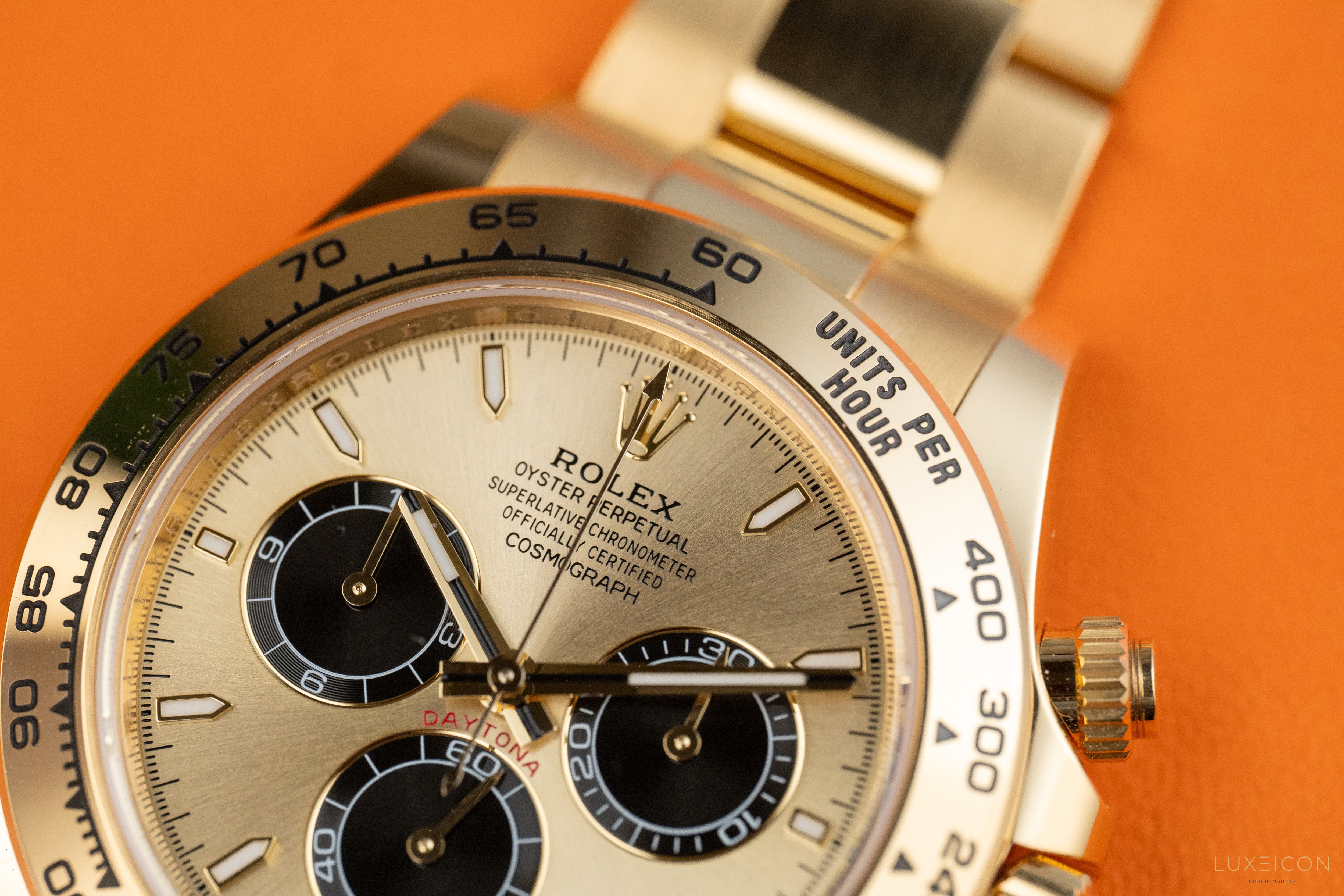 Rolex Daytona 126508 Champagne (Pikachu) Dial Yellow Gold Oyster Bracelet 40mm