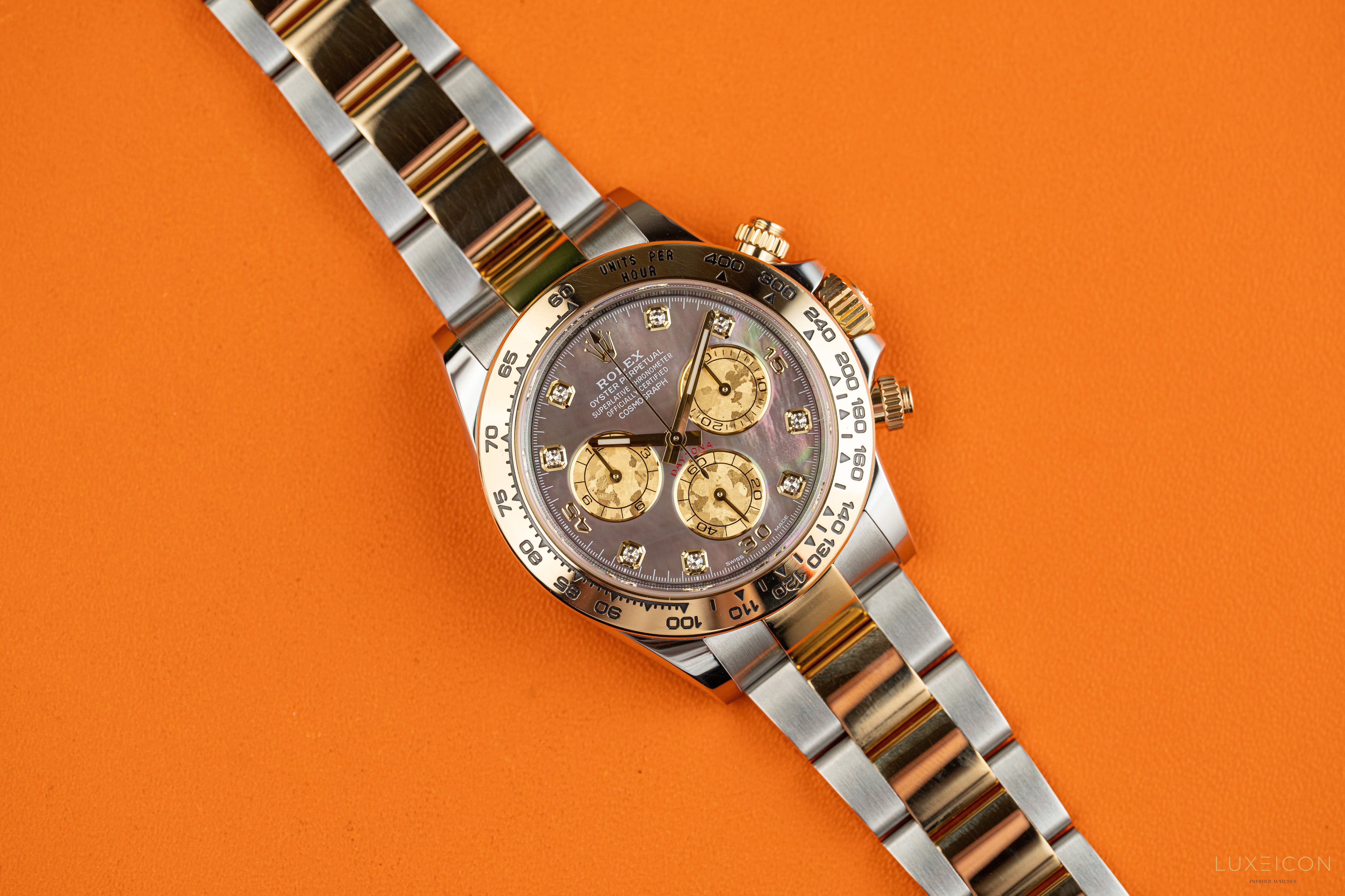 Rolex Daytona 116503 Black Mother of Pearl (MOP) Diamond Tahitian Dial Two Tone Yellow Gold 2021