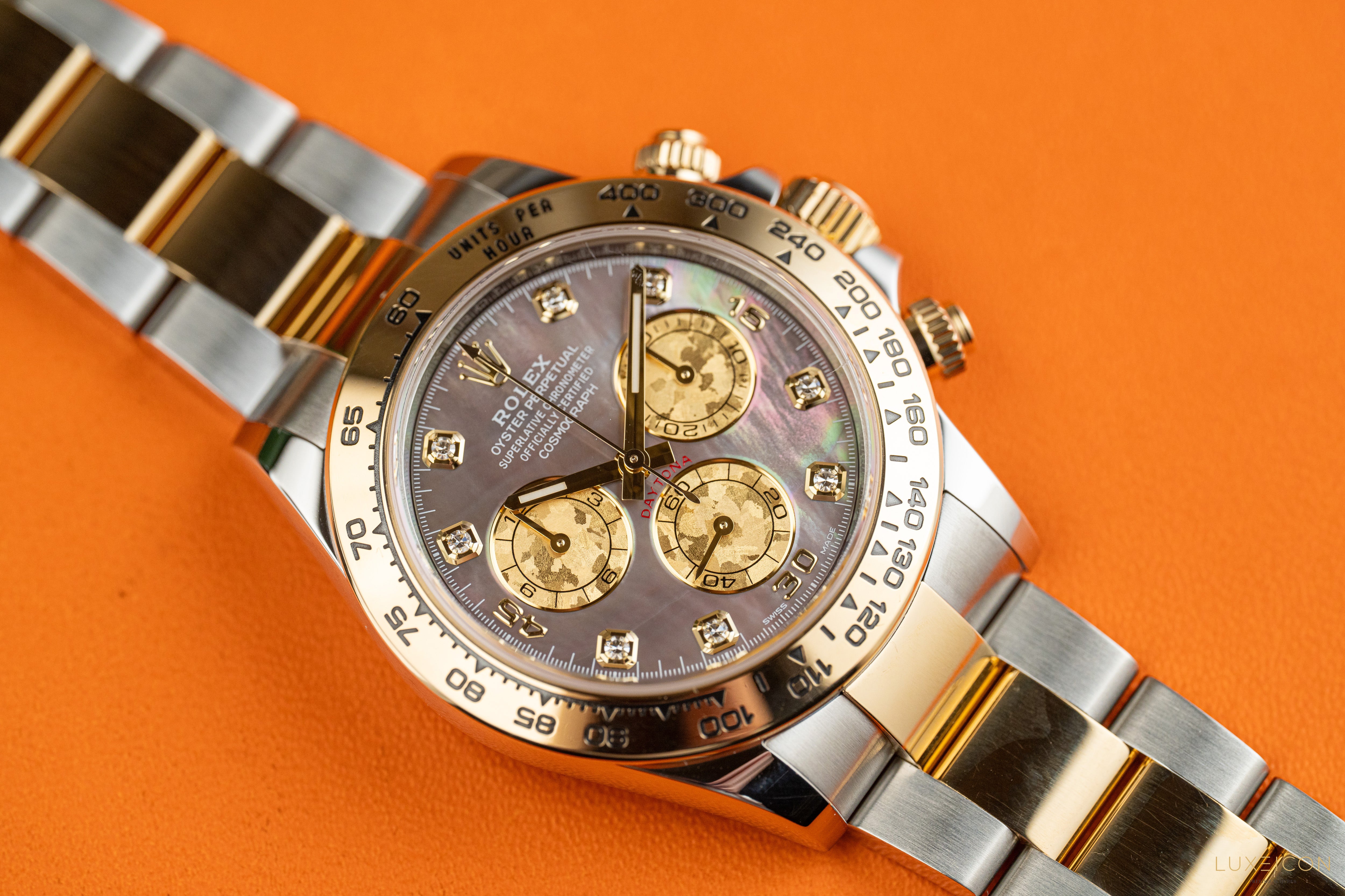 Rolex Daytona 116503 Black Mother of Pearl (MOP) Diamond Tahitian Dial Two Tone Yellow Gold 2021