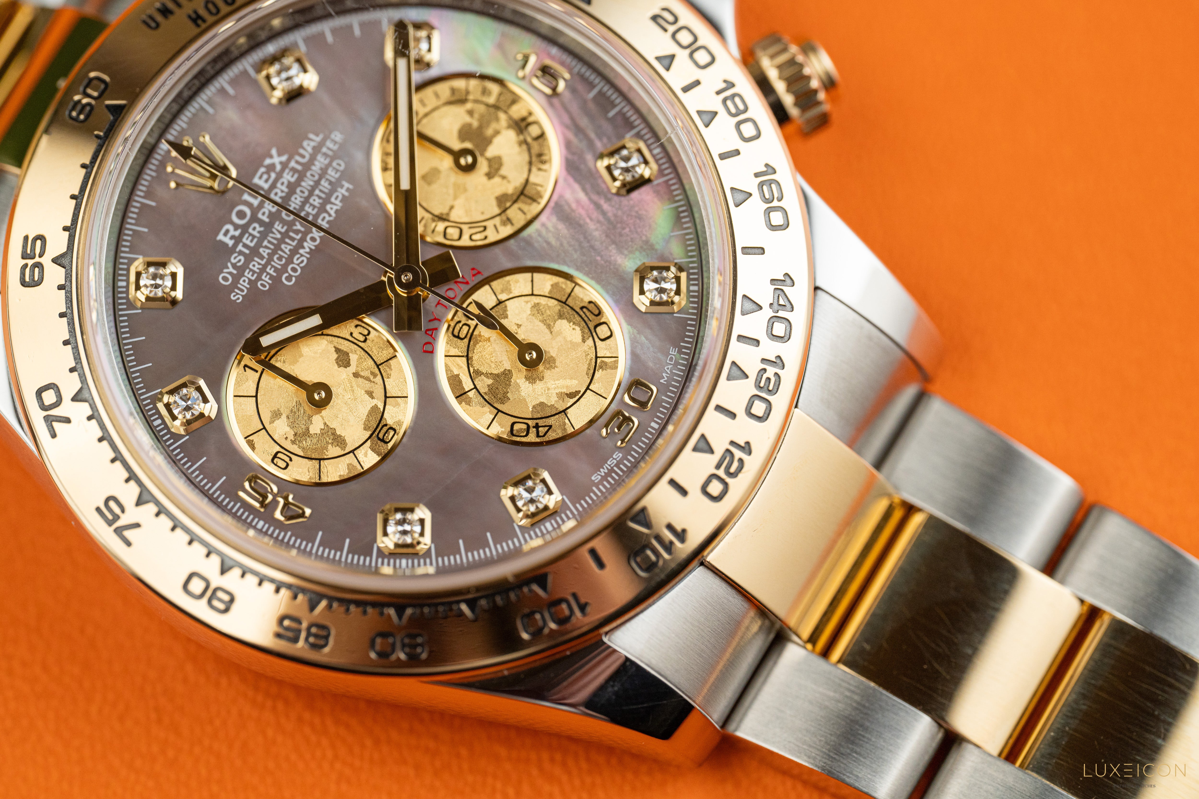Rolex Daytona 116503 Black Mother of Pearl (MOP) Diamond Tahitian Dial Two Tone Yellow Gold 2021