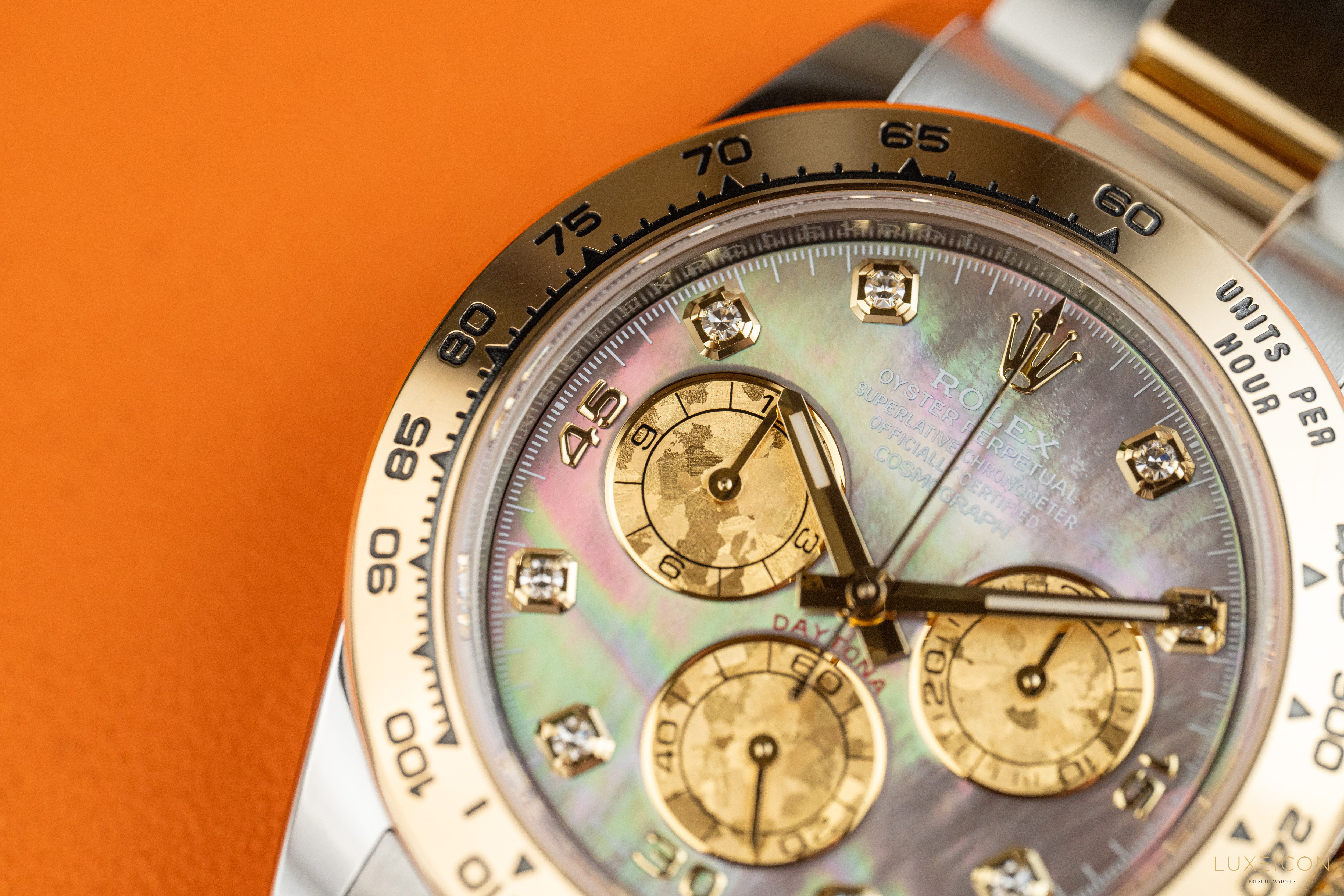 Rolex Daytona 116503 Black Mother of Pearl (MOP) Diamond Tahitian Dial Two Tone Yellow Gold 2021