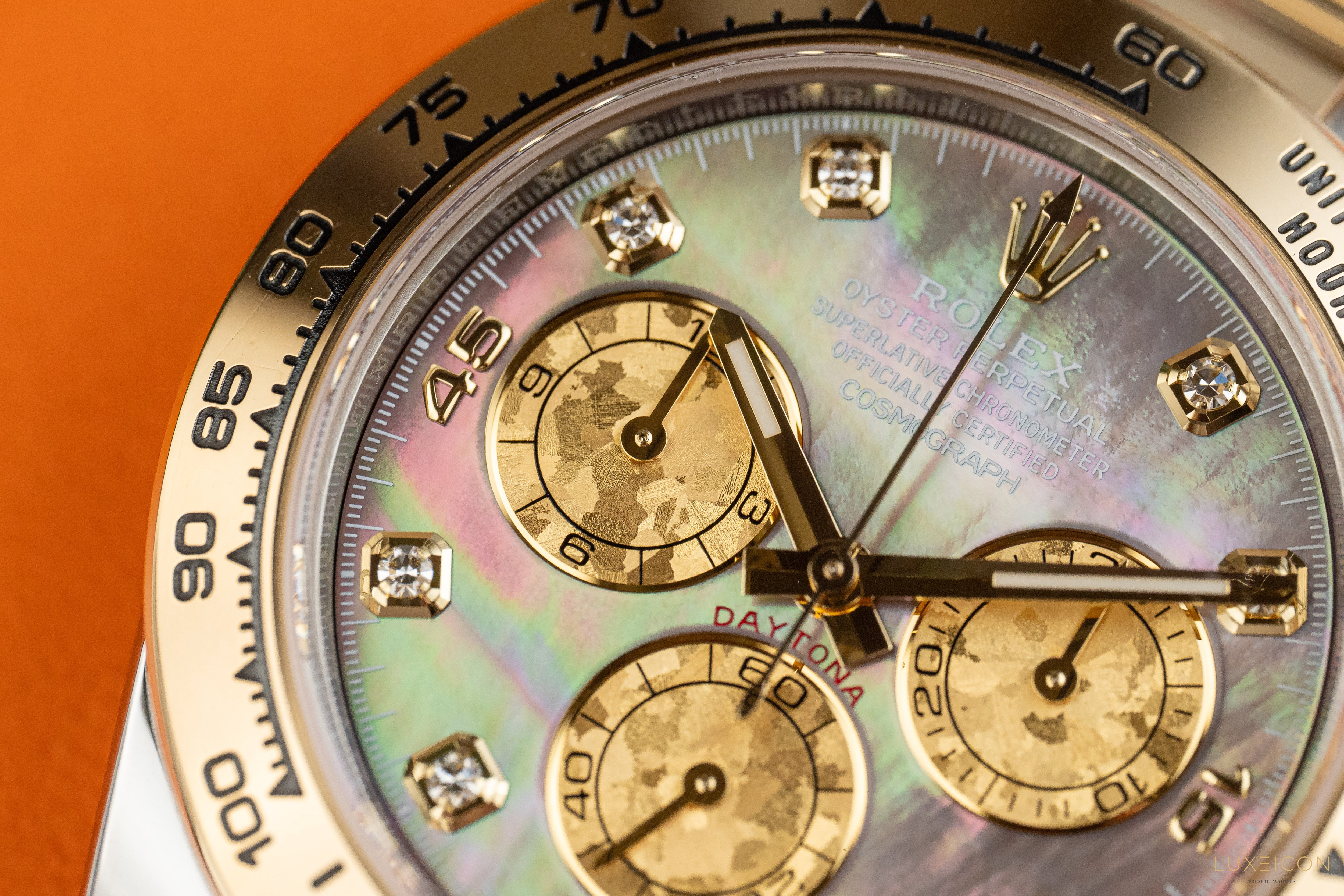 Rolex Daytona 116503 Black Mother of Pearl (MOP) Diamond Tahitian Dial Two Tone Yellow Gold 2021