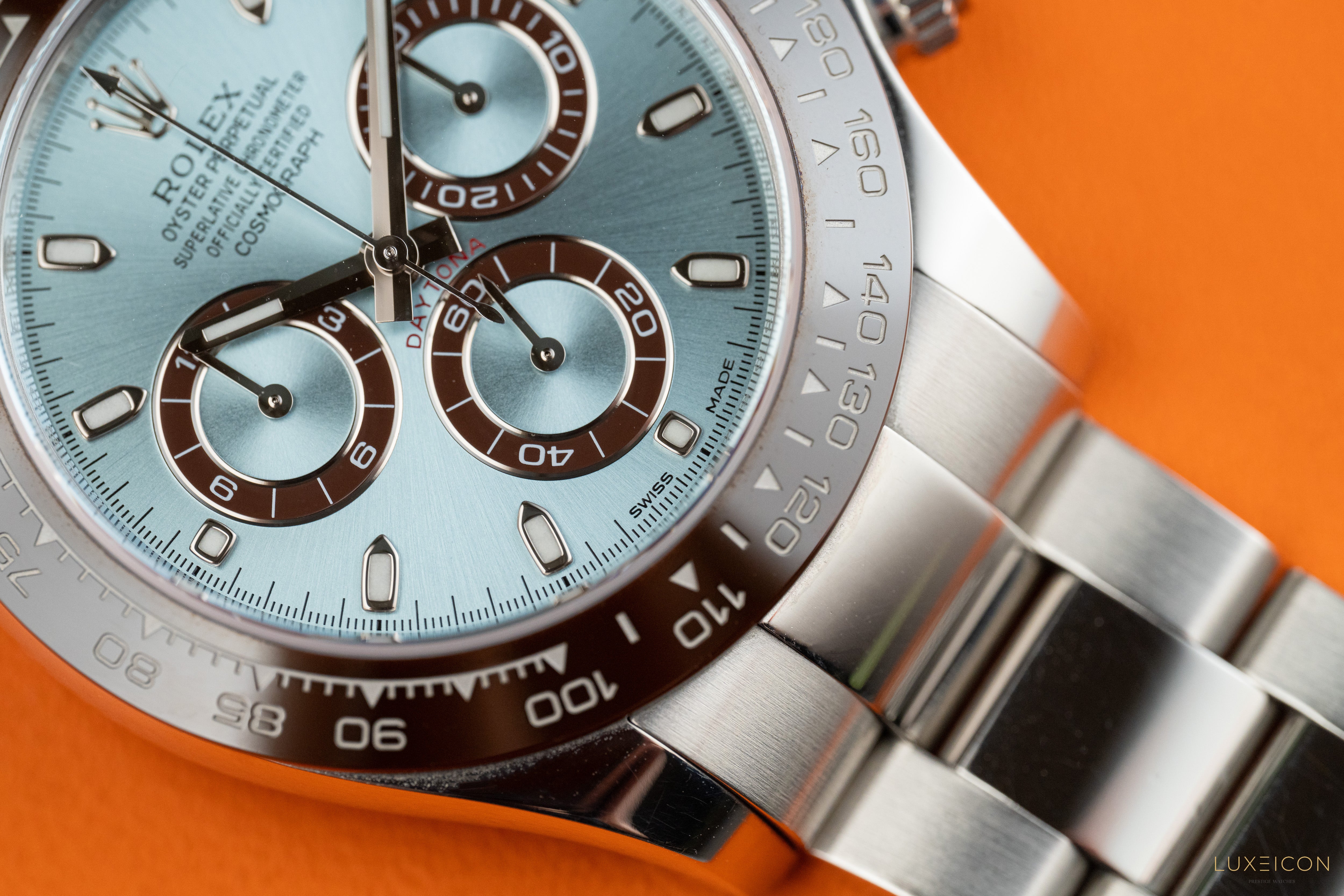 Rolex Cosmograph Daytona Platinum Ice Blue Index Dial 40mm 116506