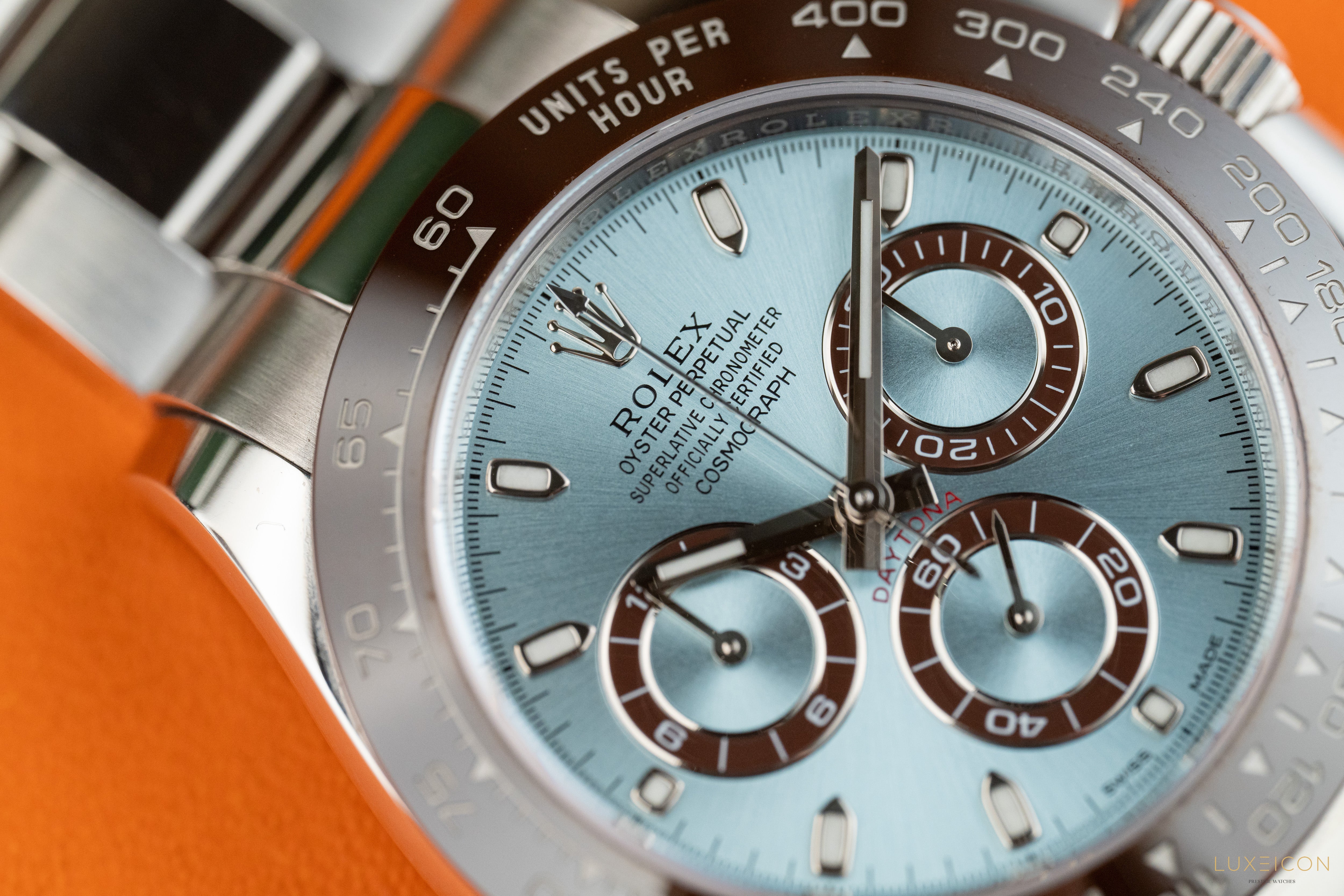 Rolex Cosmograph Daytona Platinum Ice Blue Index Dial 40mm 116506