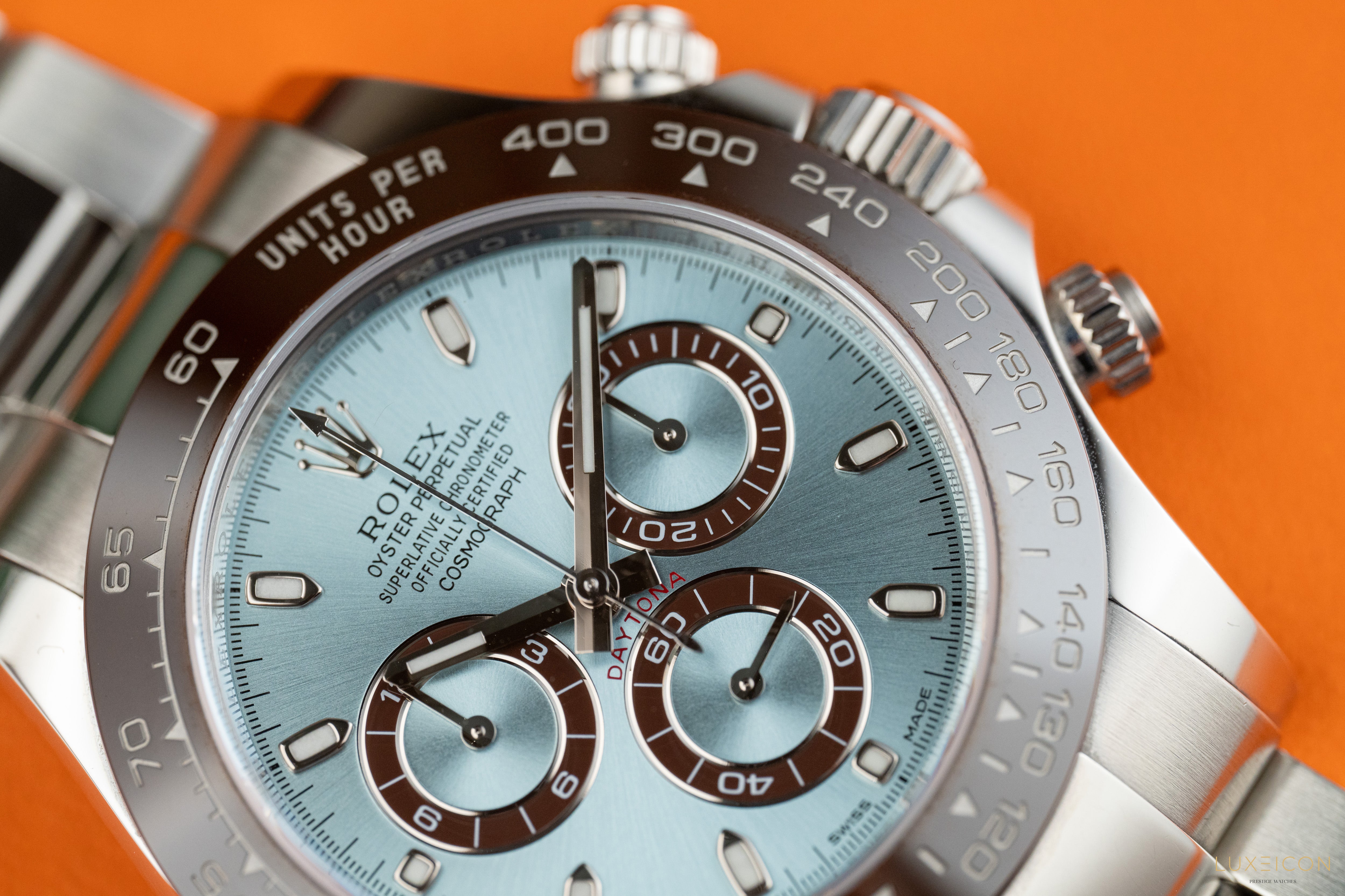 Rolex Cosmograph Daytona Platinum Ice Blue Index Dial 40mm 116506