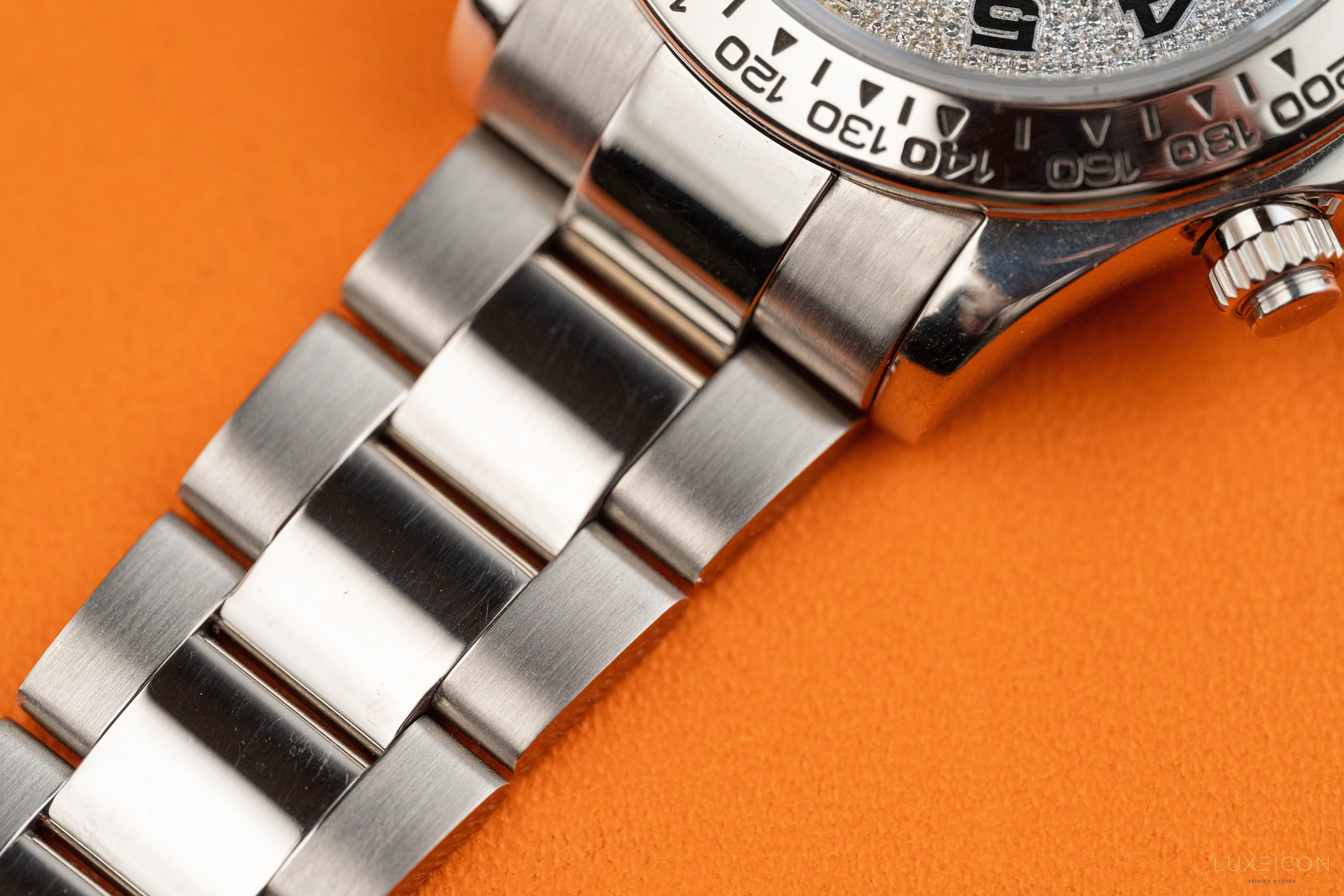 Rolex Daytona 116509 Rare Factory Pave Arabic White Gold Daytona