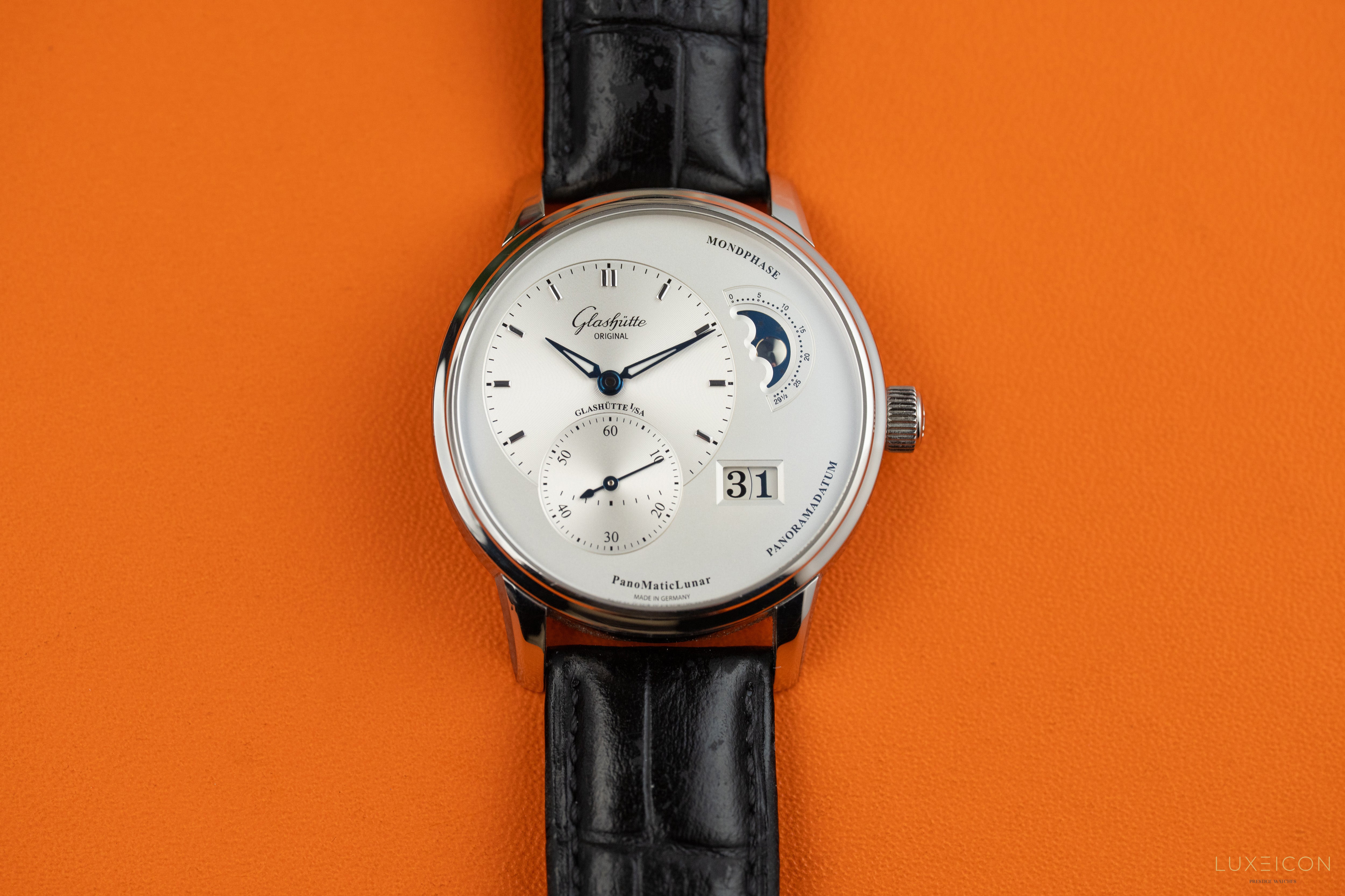 Glashütte Original PanoMaticLunar 1-90-02-42-32-05 Stainless Steel man 40mm