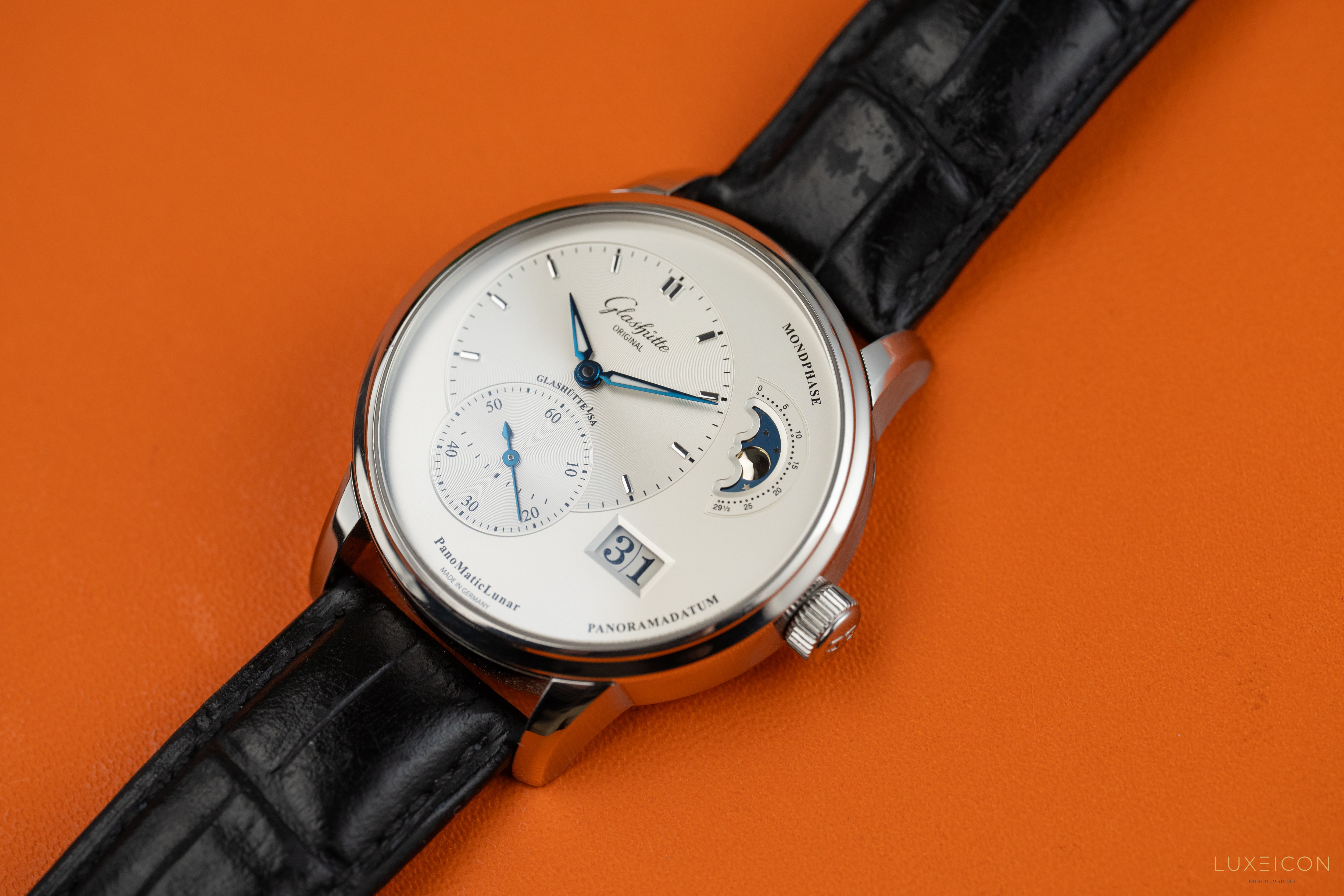 Glashütte Original PanoMaticLunar 1-90-02-42-32-05 Stainless Steel man 40mm