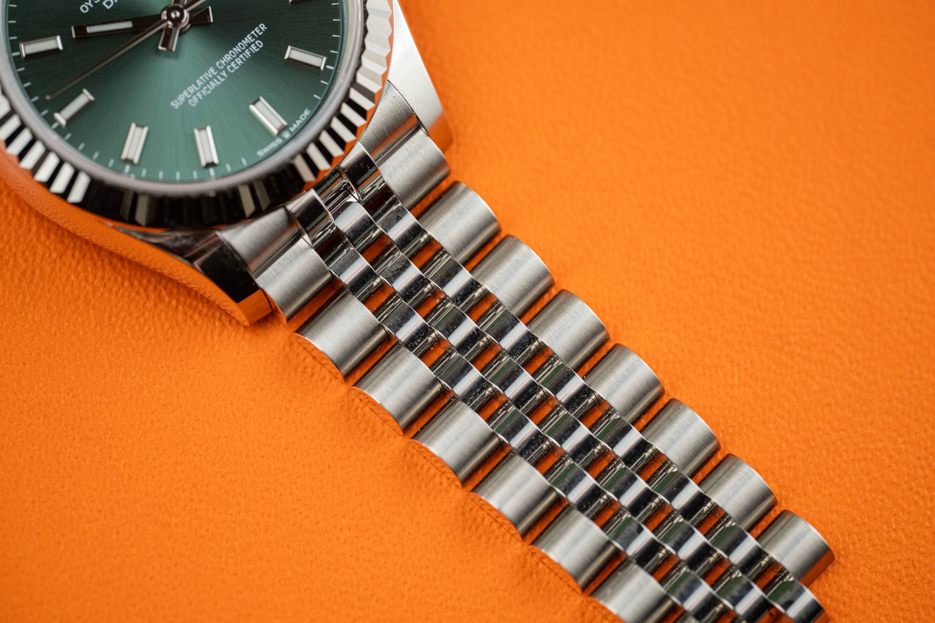 Rolex Datejust 31 Ladies Stainless Steel Green Dial Fluted Bezel Jubilee 278274 2022